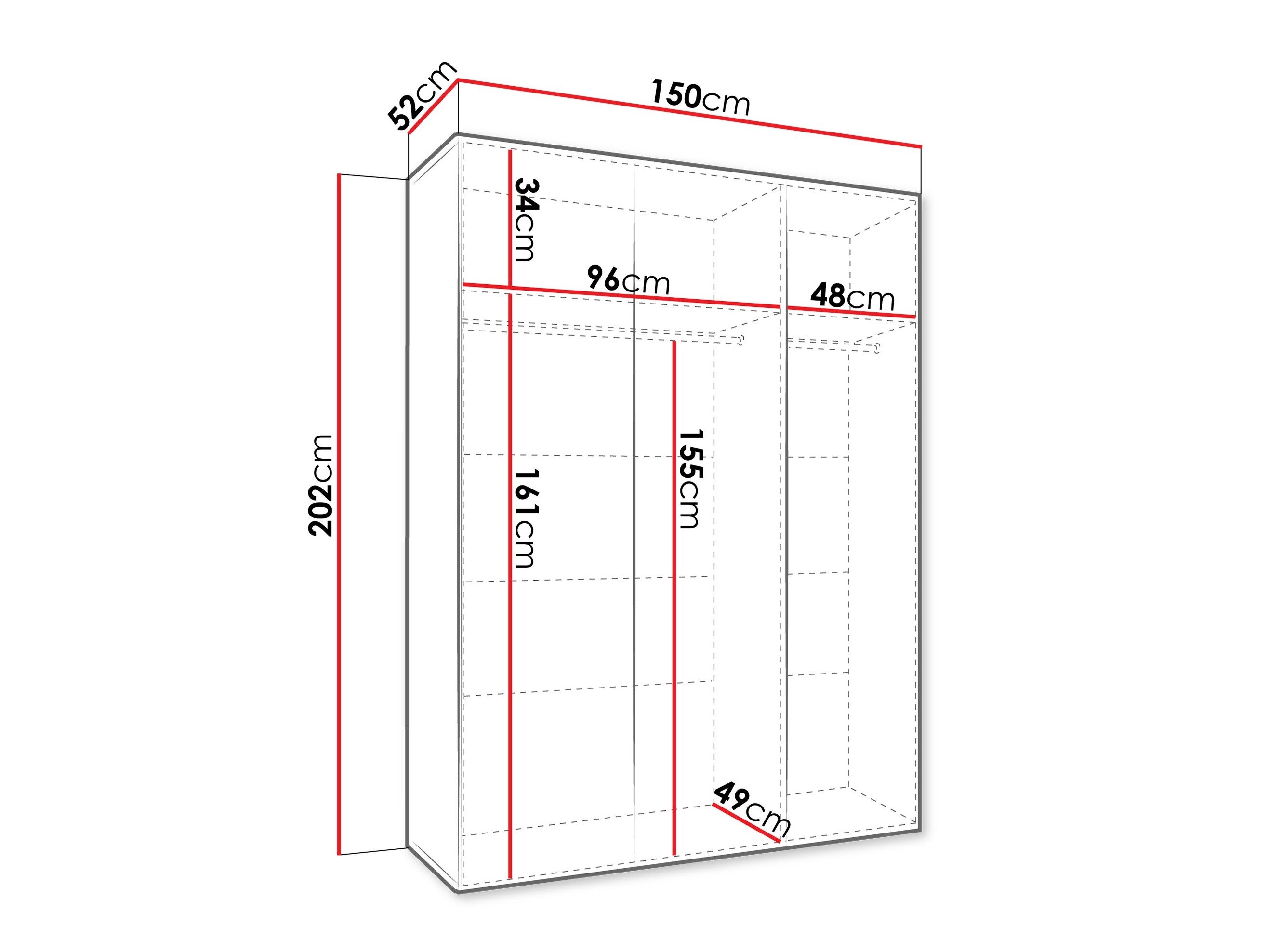 Kledingkast Hartford 614 (Notenhout)