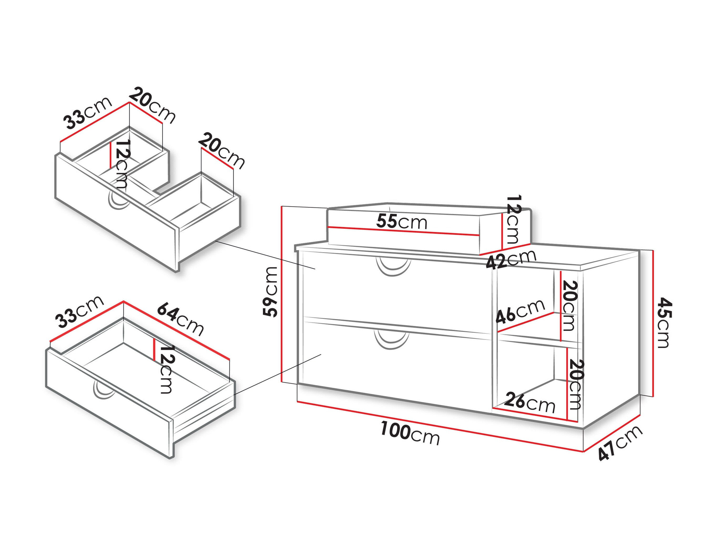 Hangend badkamermeubel voor wastafel Sodalis (Eiken)