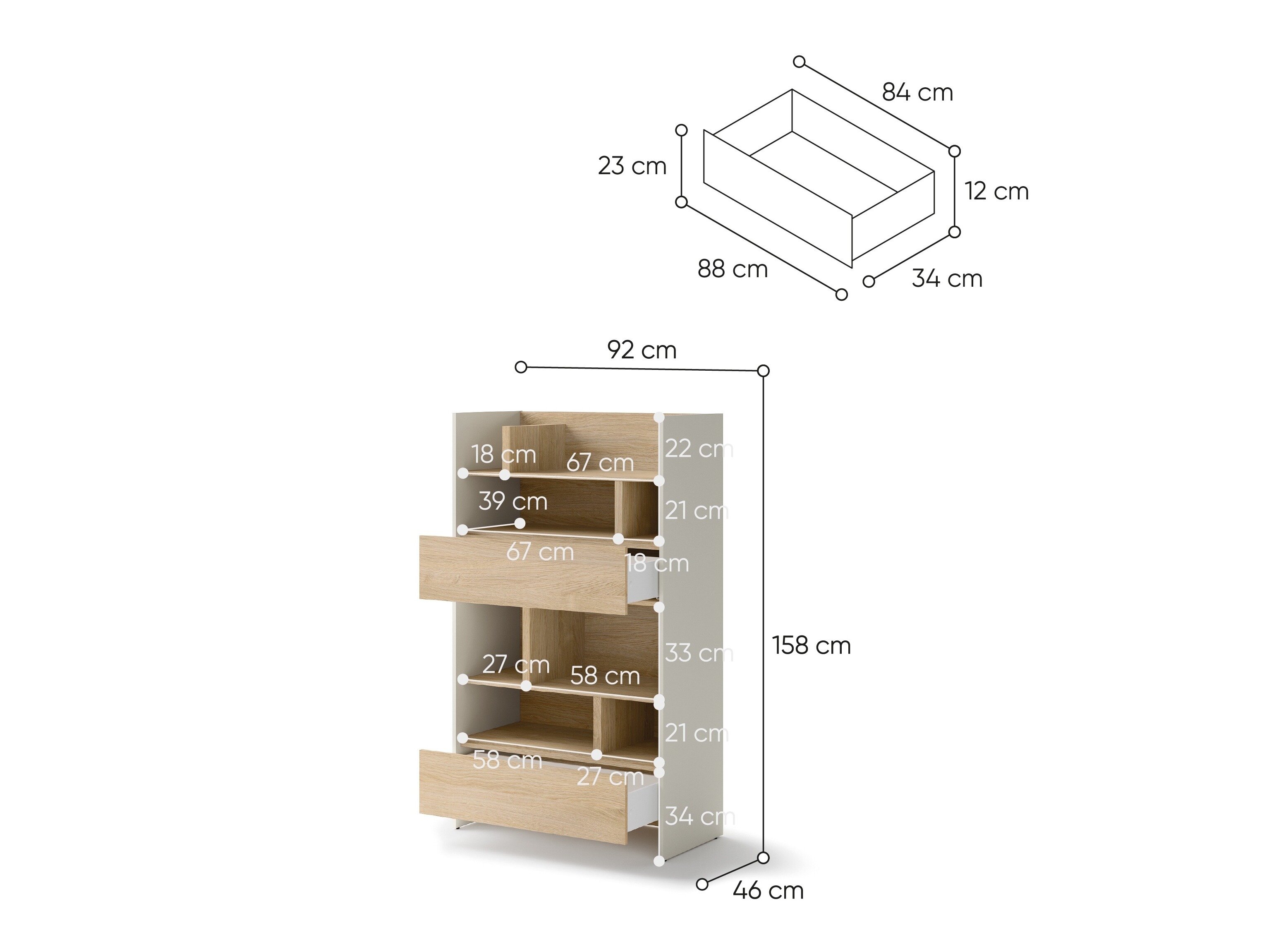 Boekenkast Concept Lenart X (Donkere eik)