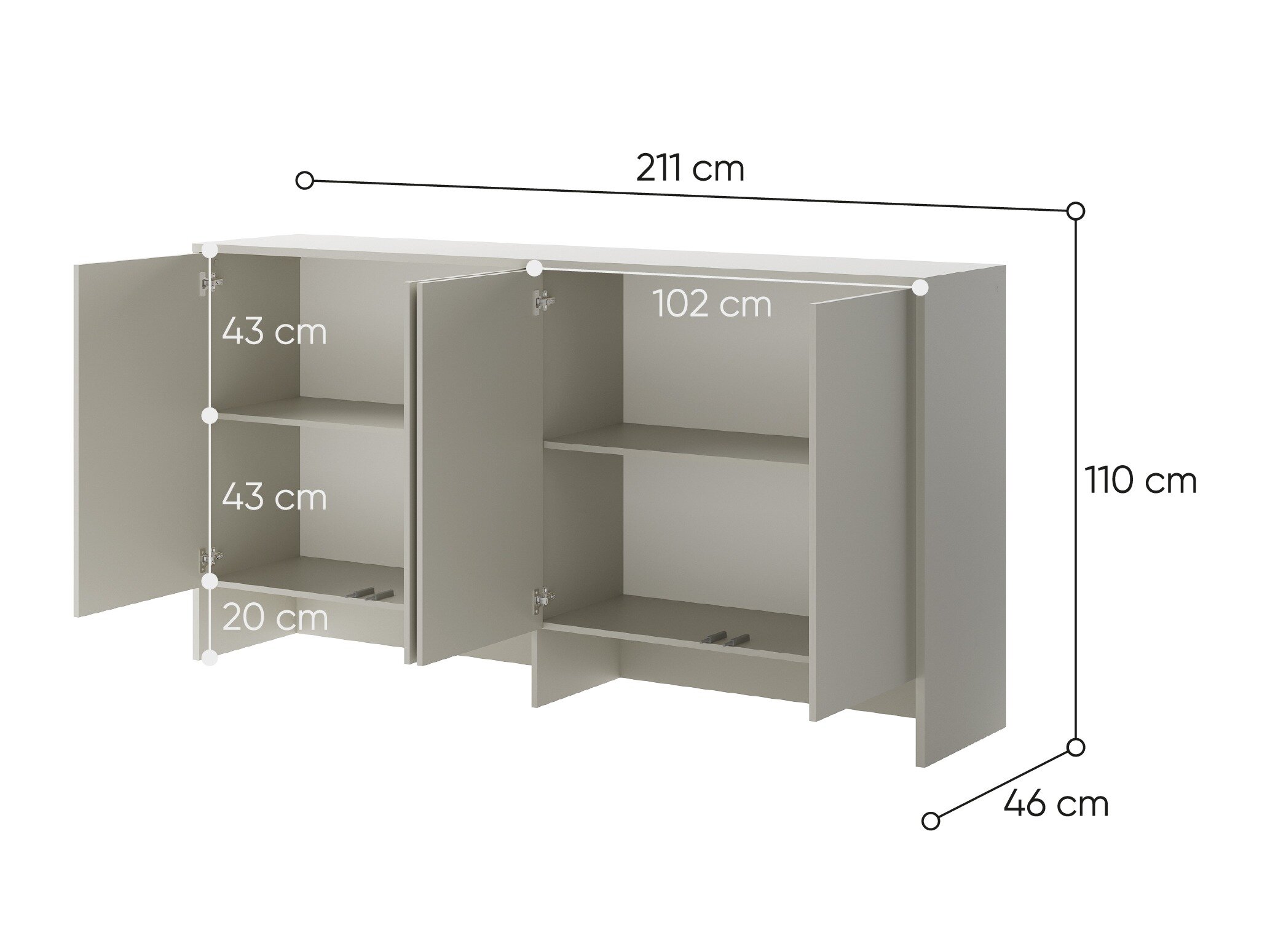 Dressoir Concept Lenart V (Donkere eik)