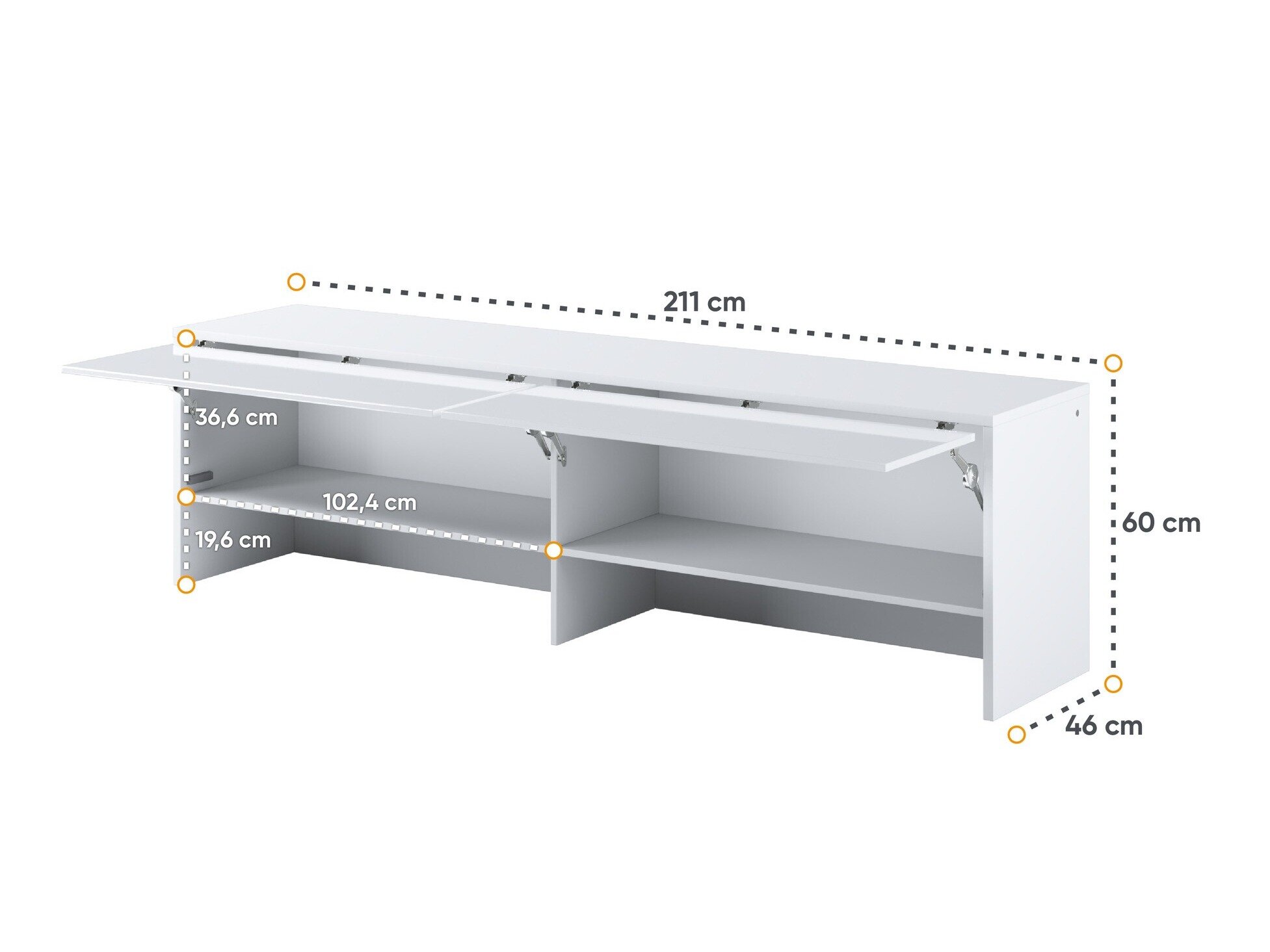 Dressoir Concept Lenart III (Wit + Glanzend wit)