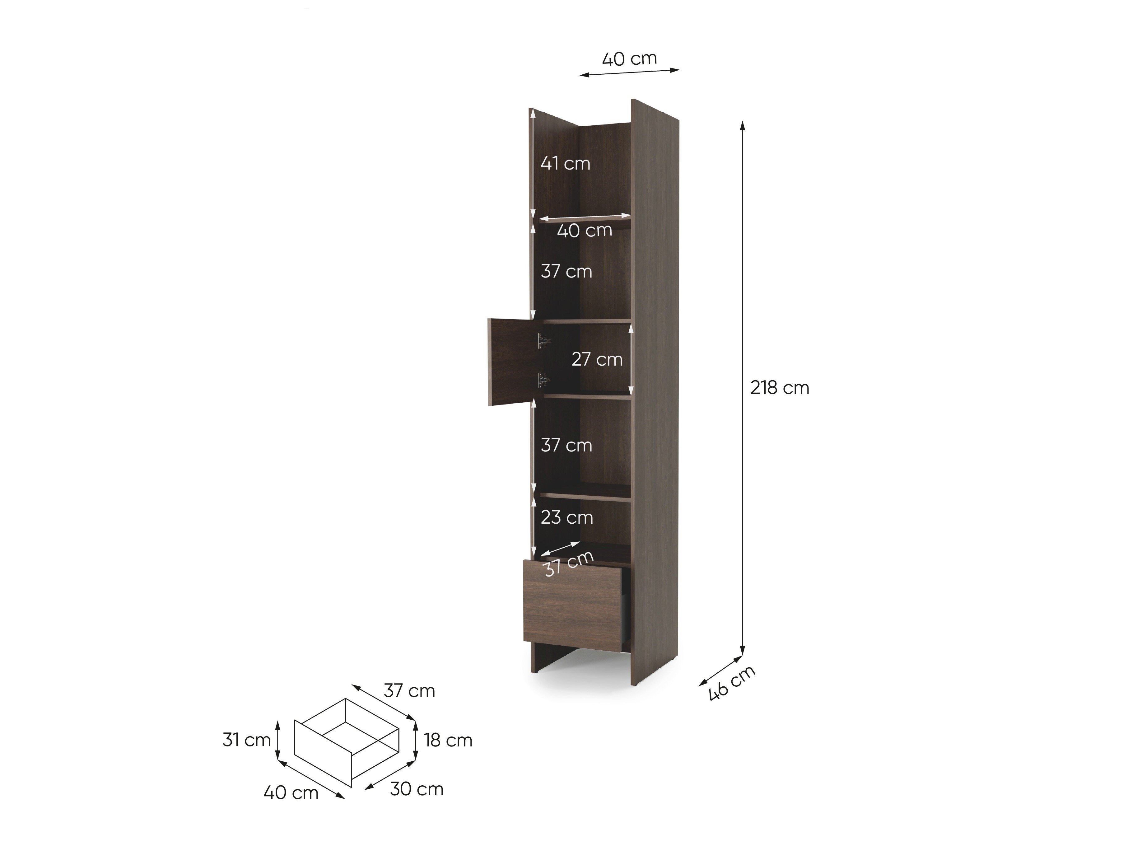 Boekenkast Concept Lenart 104 (Kasjmier + Eiken)