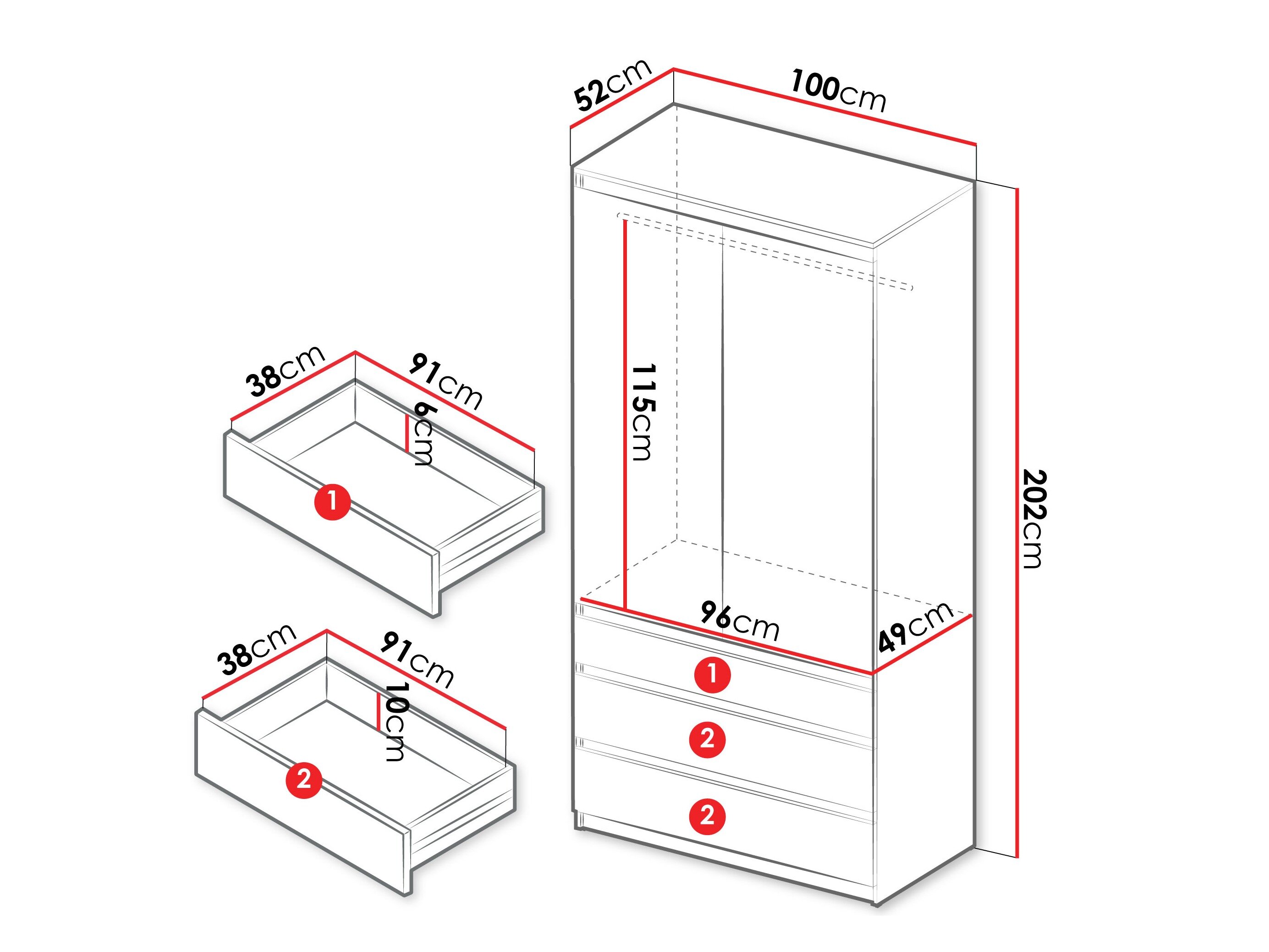 Kledingkast Comfivo Structor (Wit)