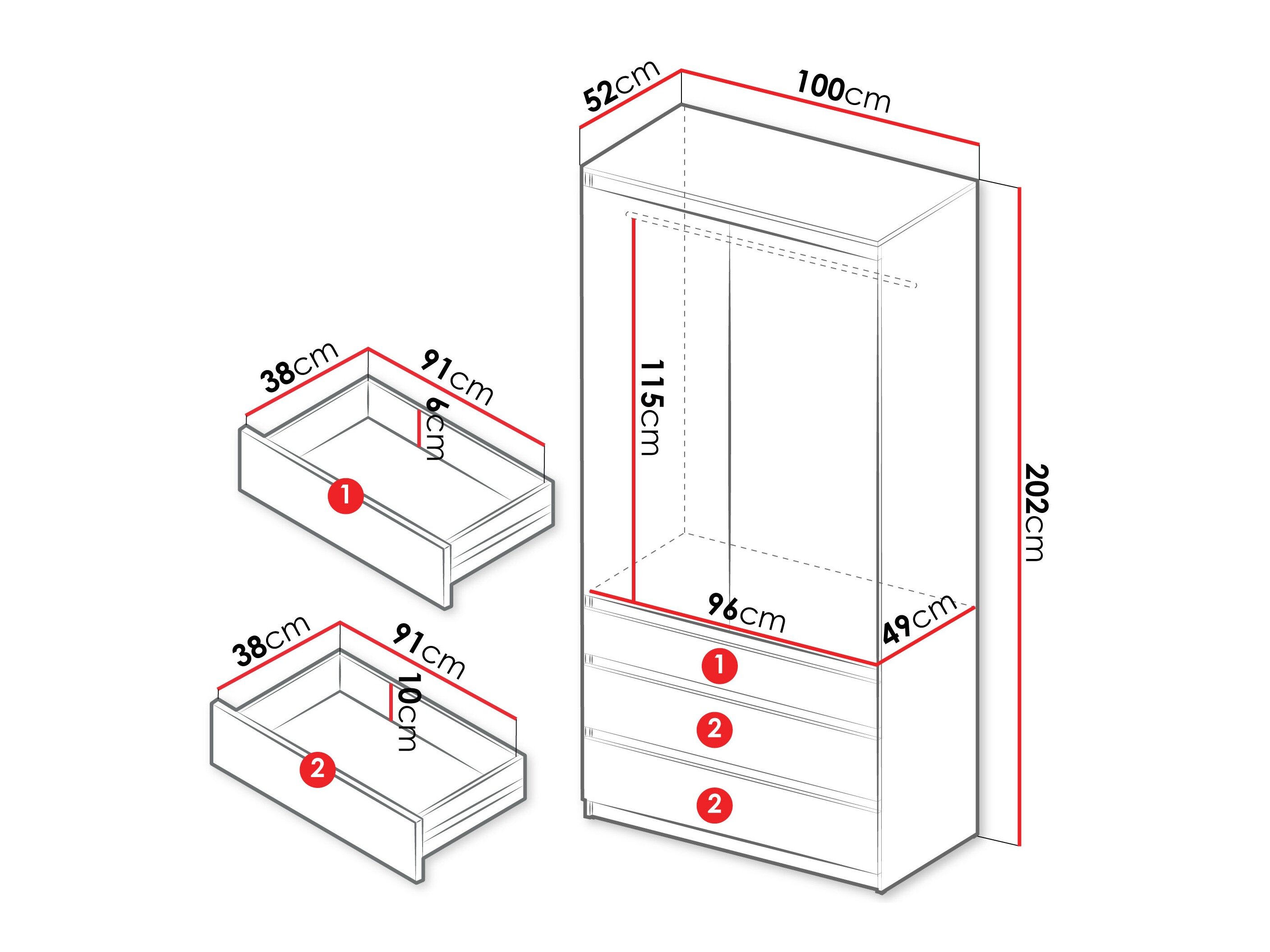 Kledingkast Comfivo Structor (Zwart)