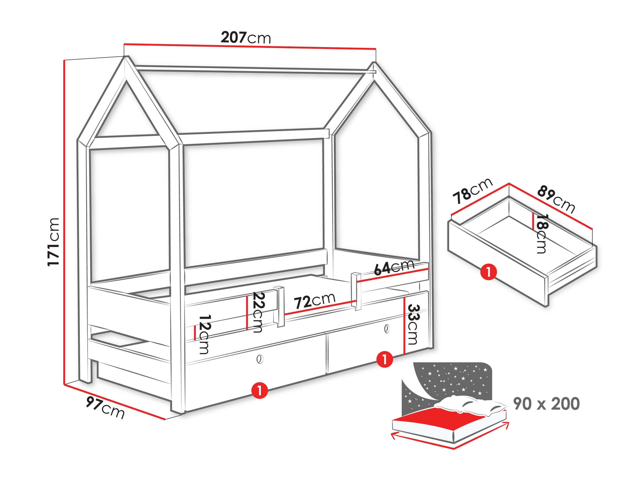 Bed Henderson 171 (Licht olijfboom)