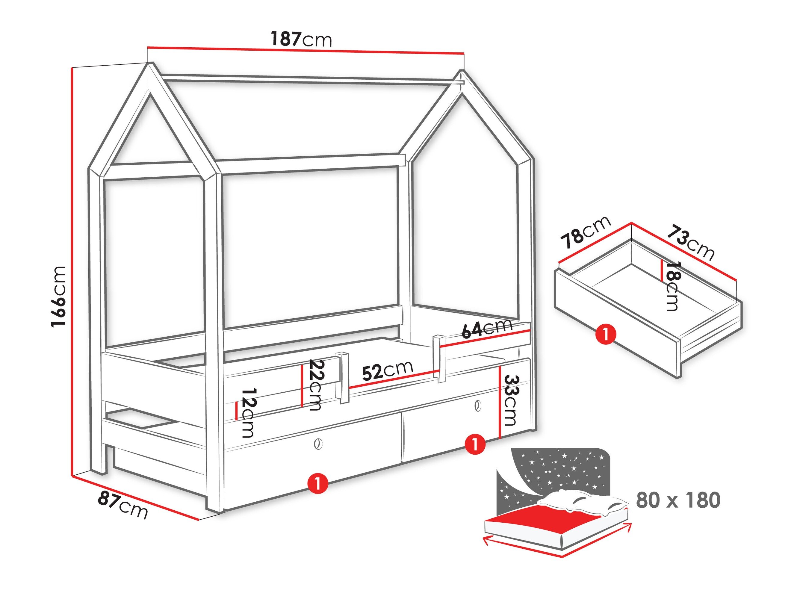 Bed Henderson 171 (Wit)