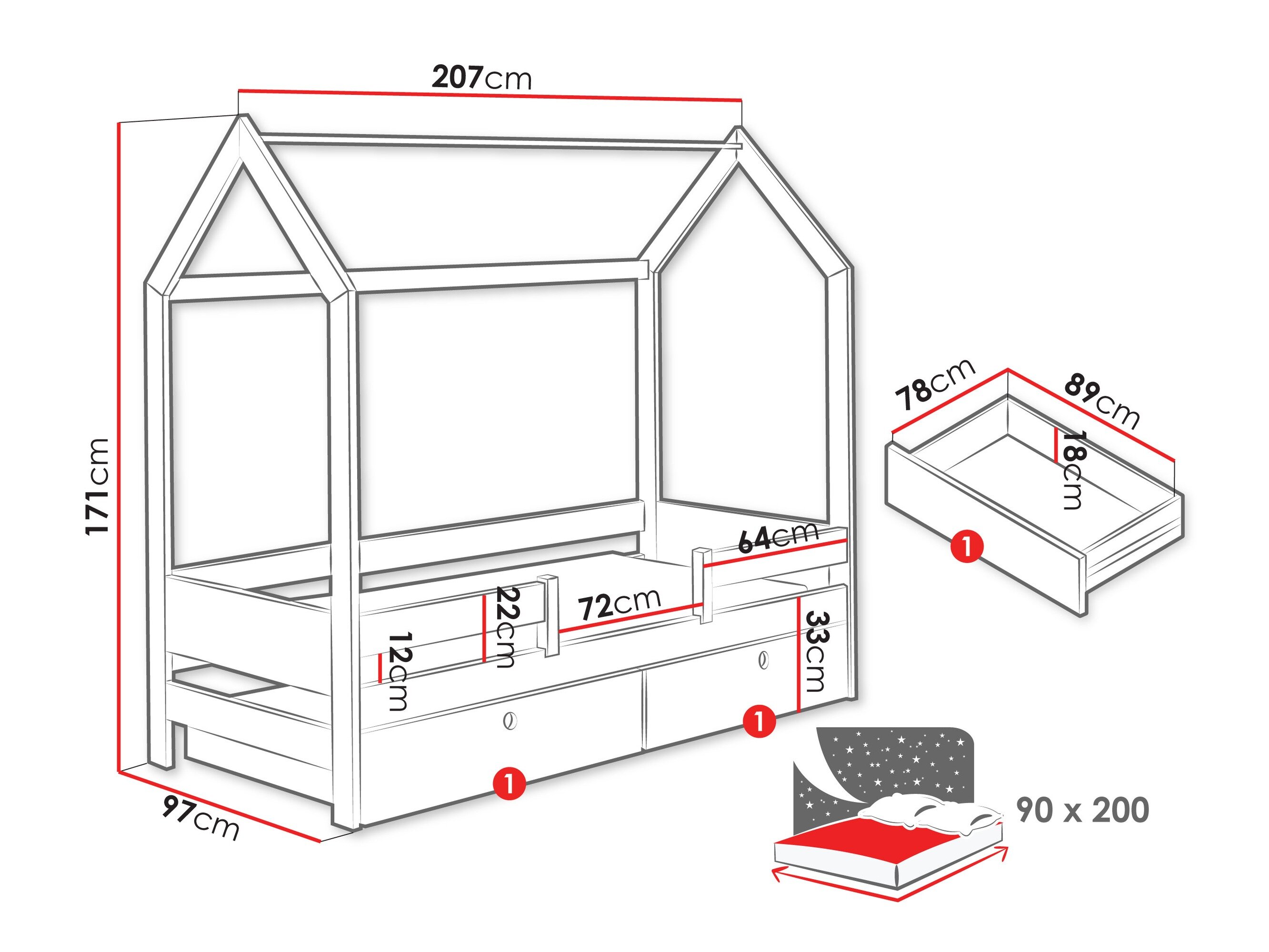 Bed Henderson 171 (Wit)