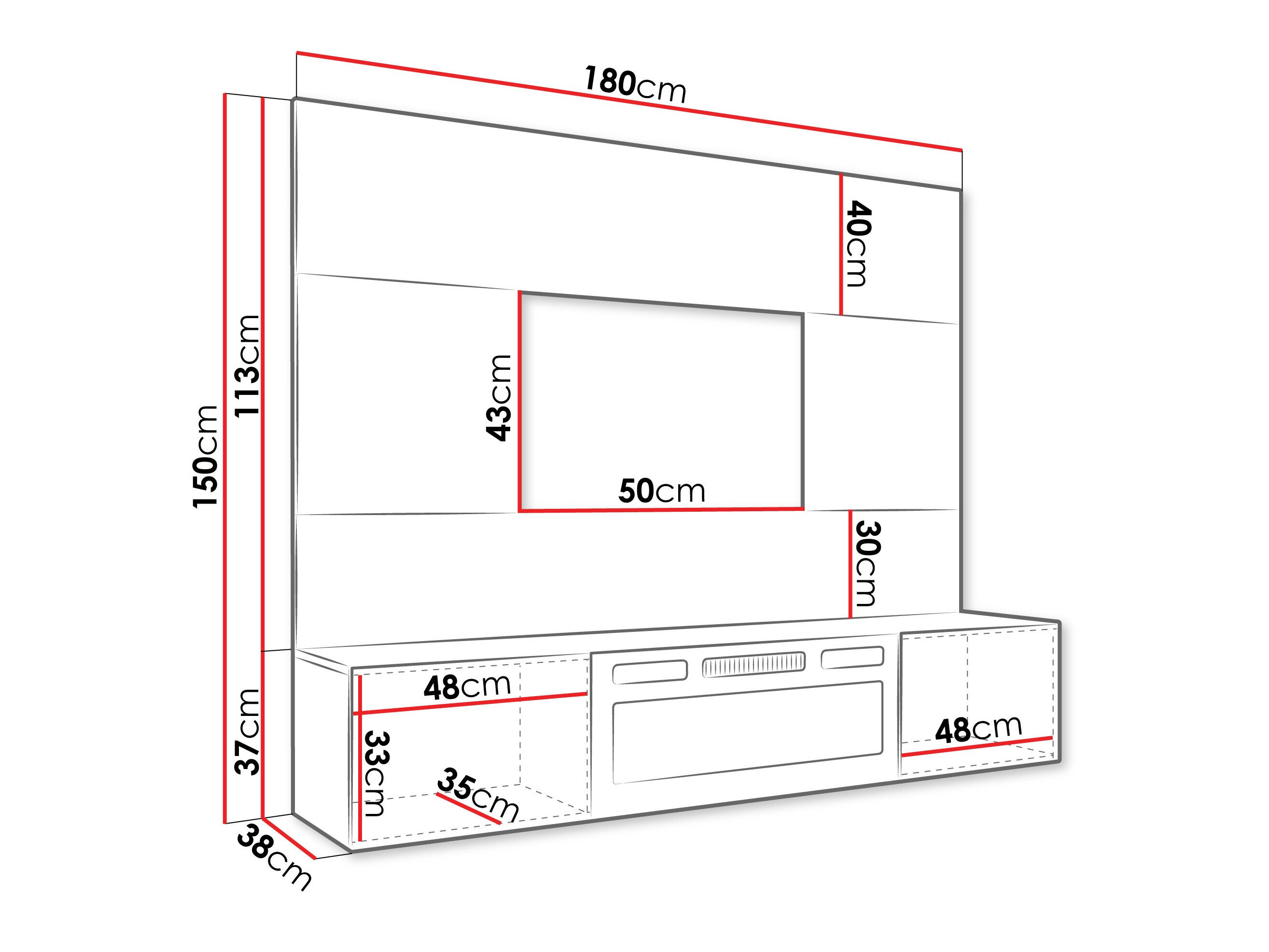 Woonkamerset Comfivo Salix VII (Wit + Wit marmer)