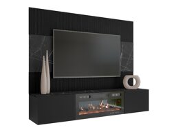 Woonkamerset Comfivo Salix VII (Zwart + Zwart marmer)