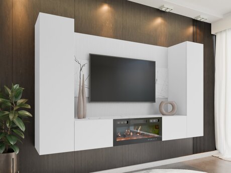Woonkamerset Comfivo Salix VIII (Wit + Wit marmer)
