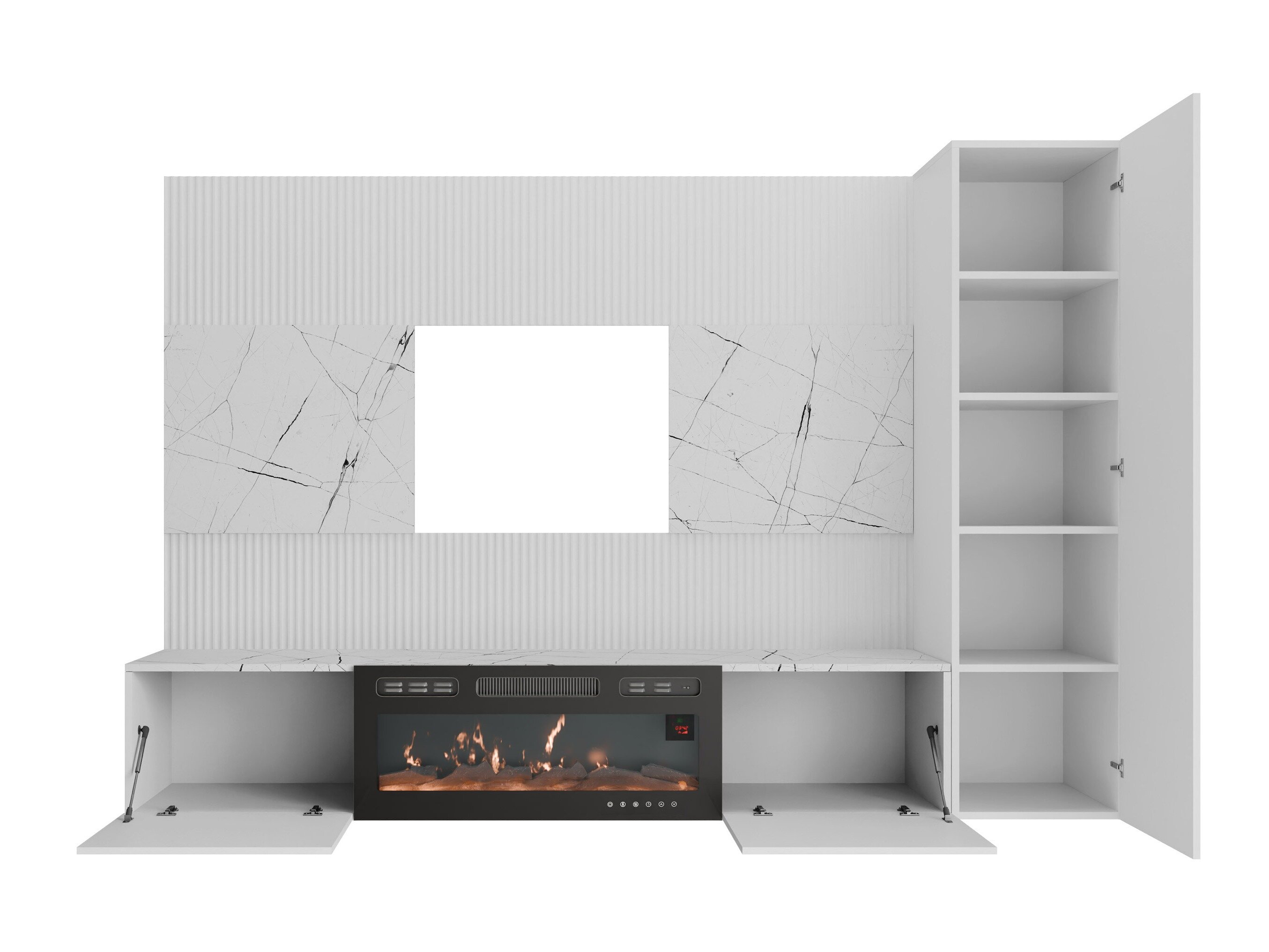 Woonkamerset Comfivo Salix IX (Notenhout + Licht Travertine)