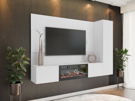 Woonkamerset Comfivo Salix IX (Wit + Wit marmer)
