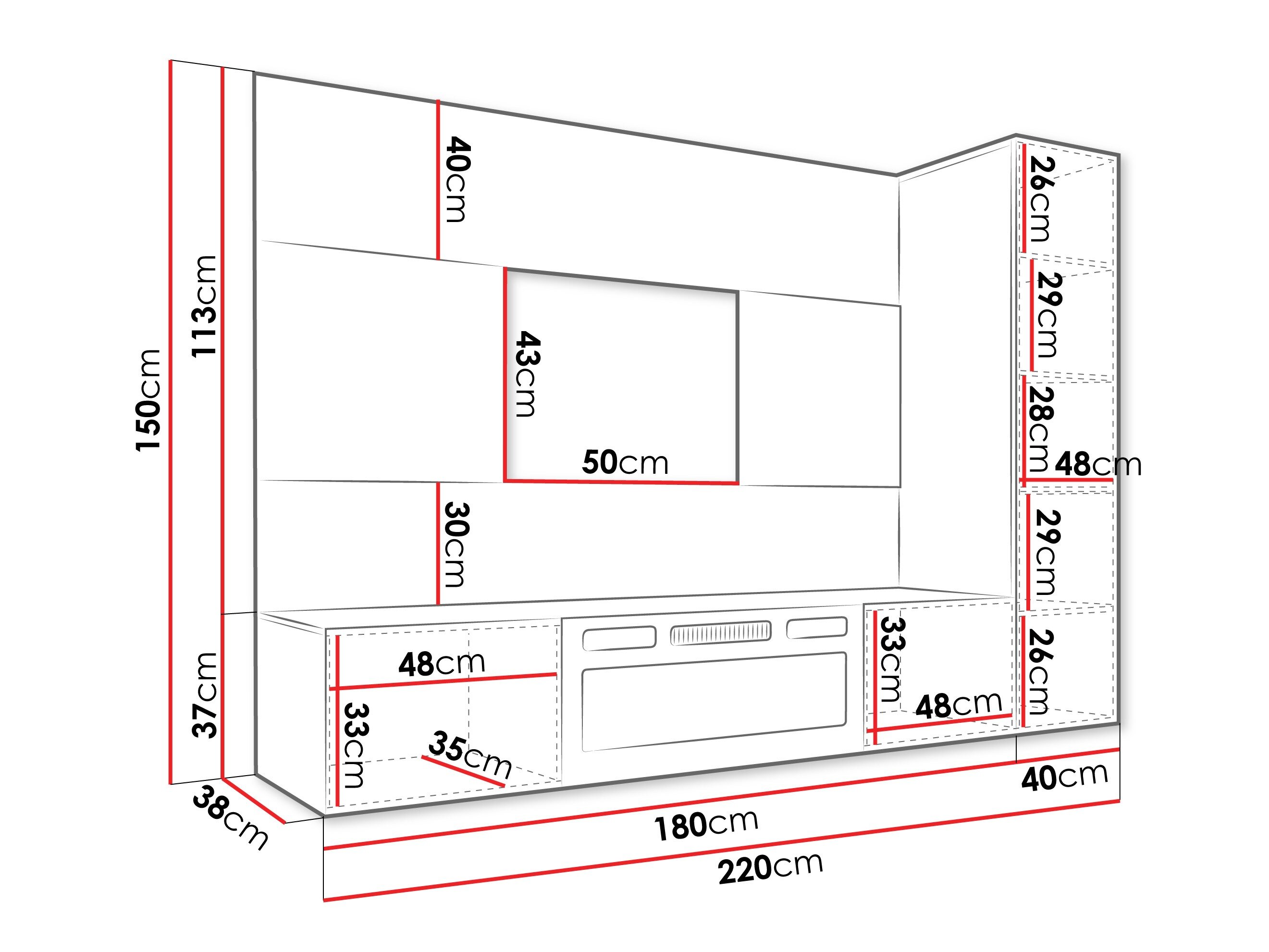 Woonkamerset Comfivo Salix IX (Wit + Wit marmer)