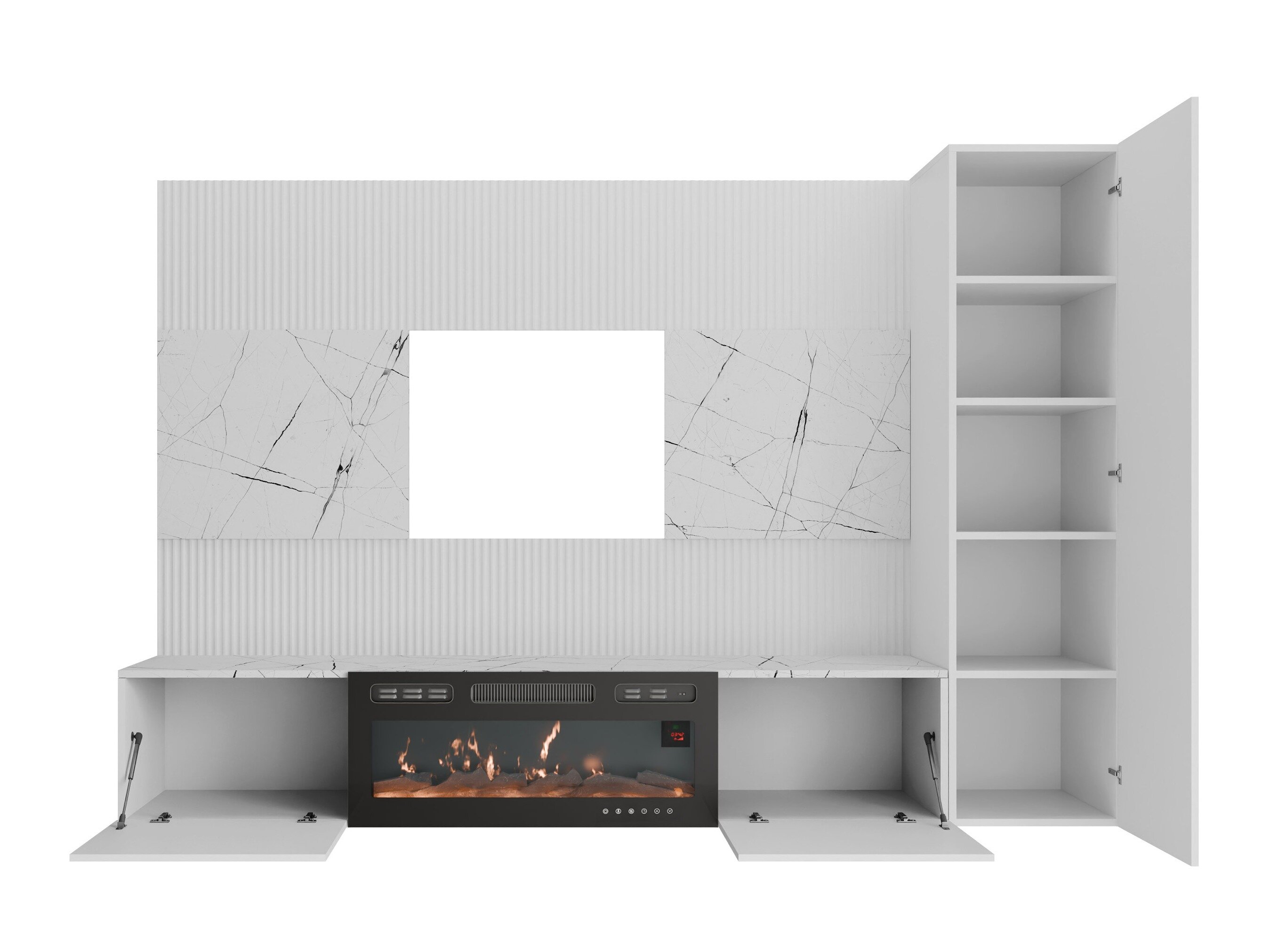 Woonkamerset Comfivo Salix IX (Zwart + Zwart marmer)