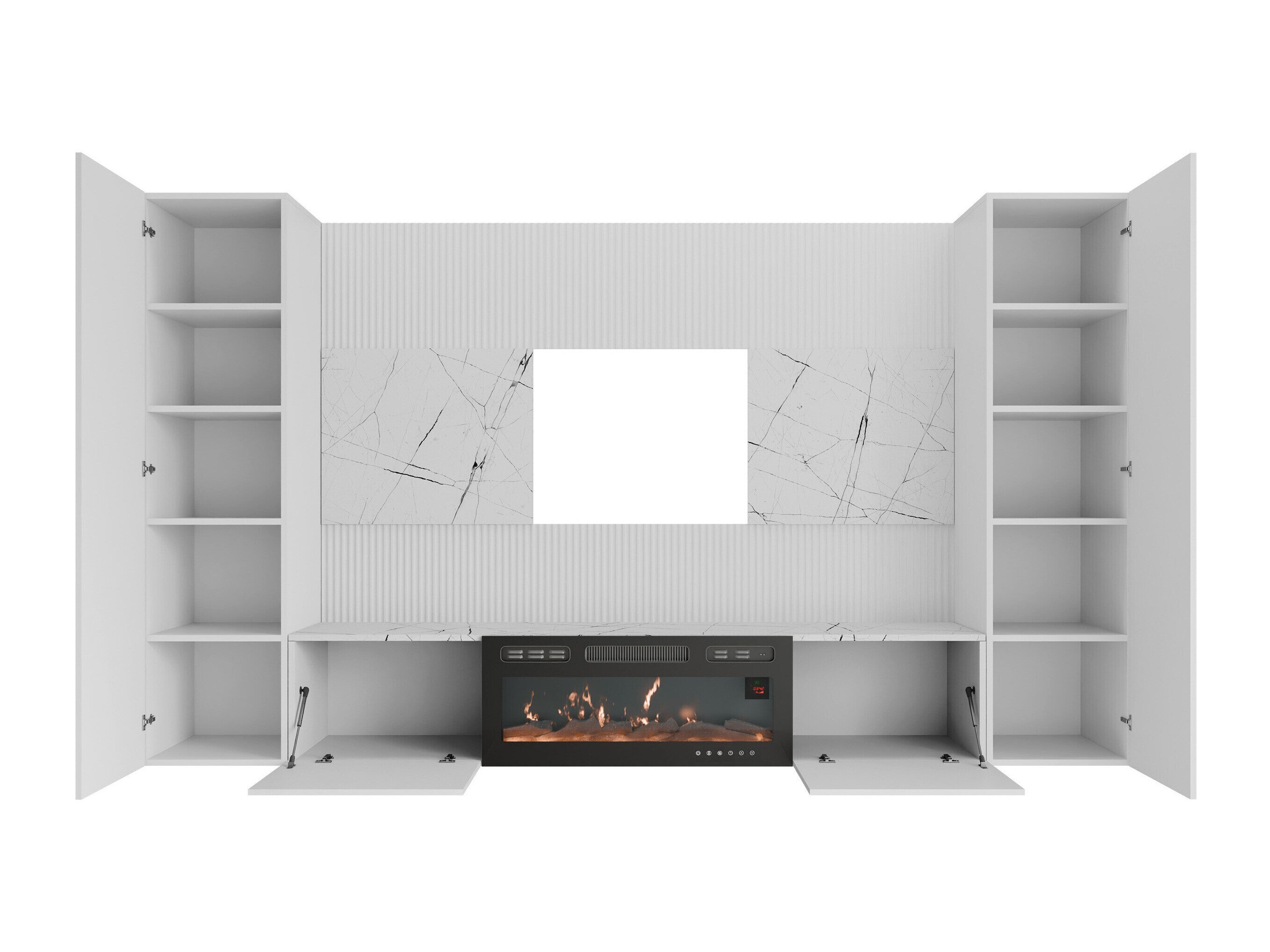 Woonkamerset Comfivo Salix VIII (Notenhout + Licht Travertine)