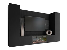 Woonkamerset Comfivo Salix VIII (Zwart + Zwart marmer)