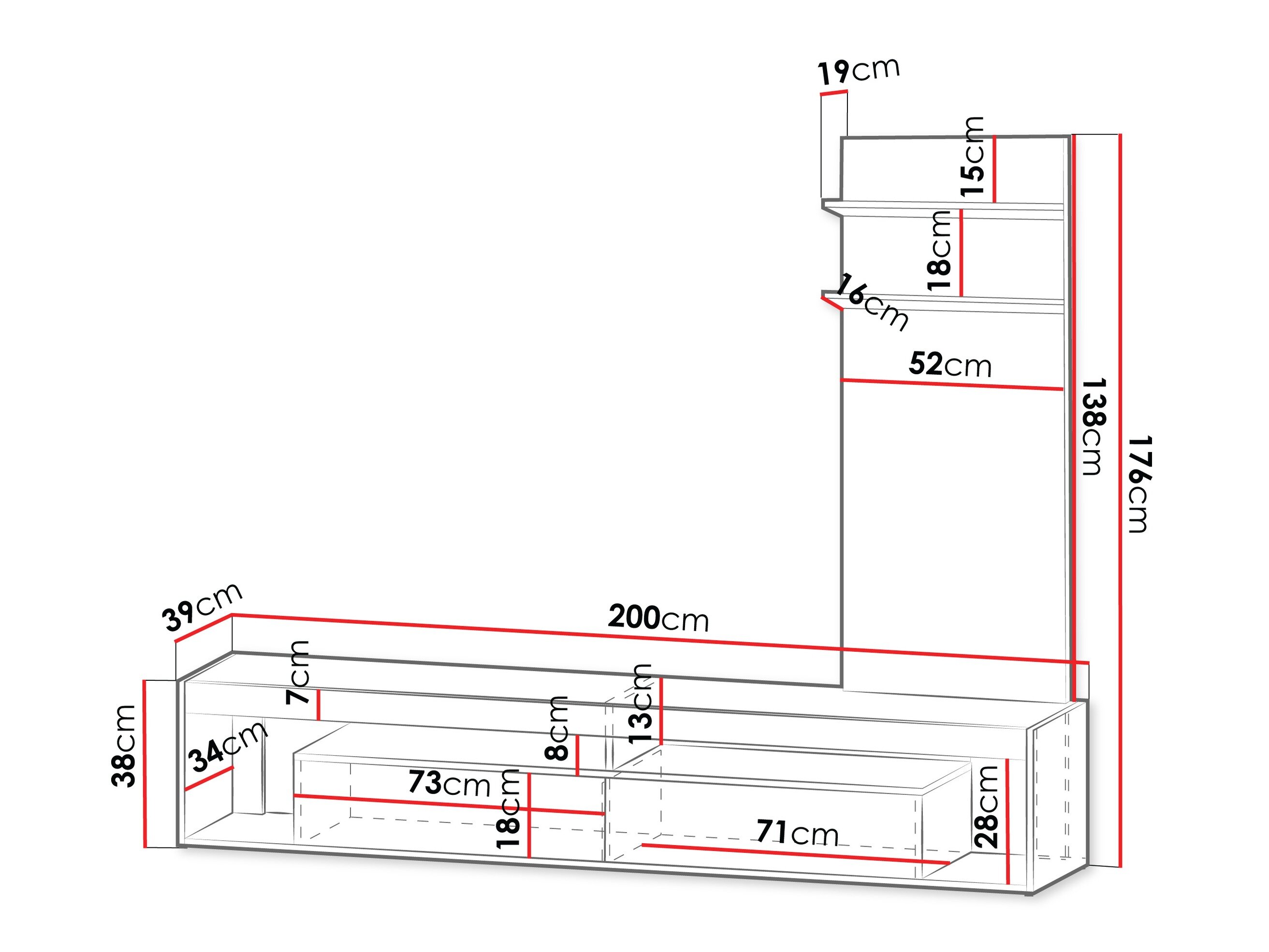 TV-meubel Tenfioa 107