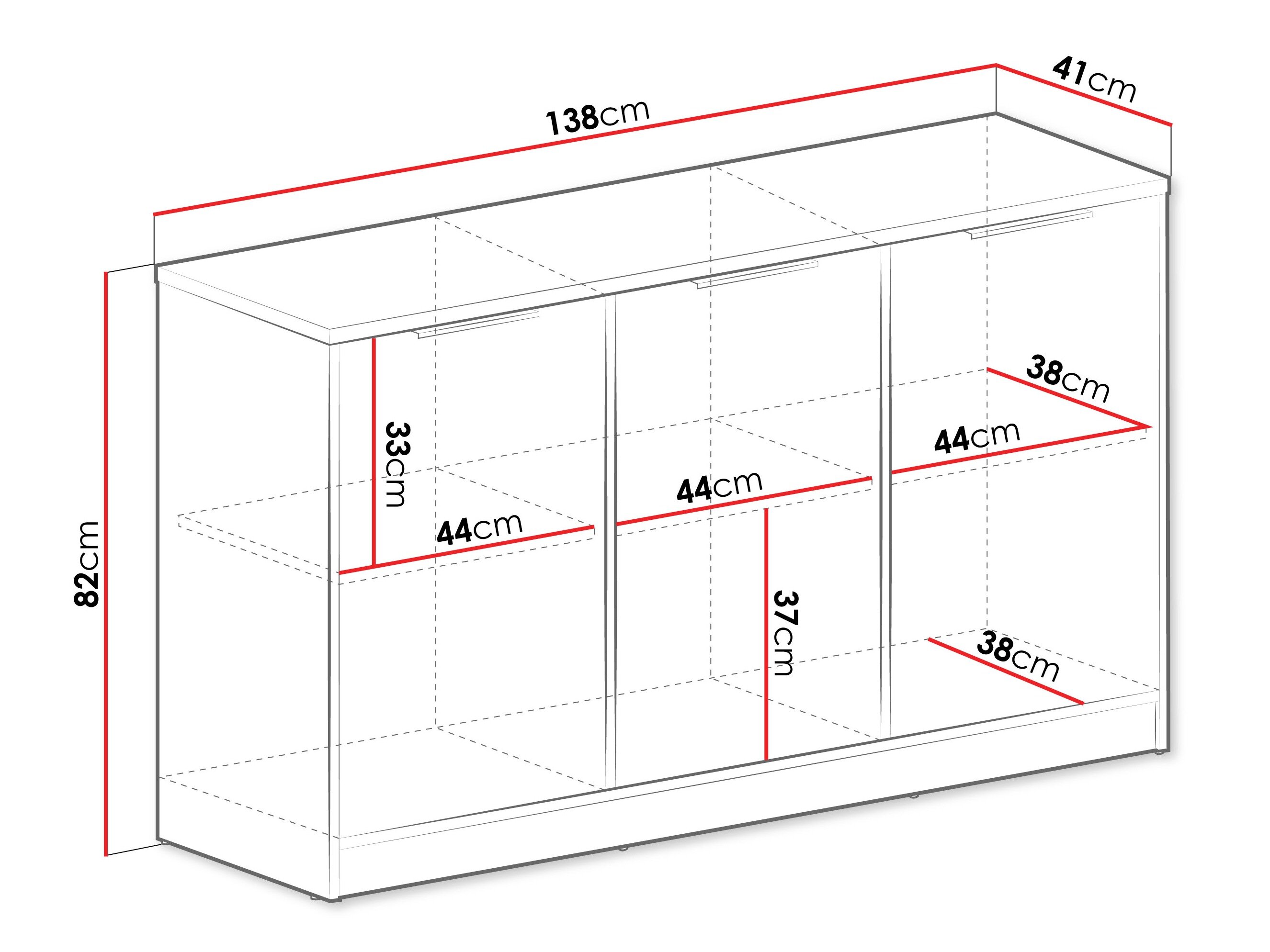 Dressoir Enolevo 117 (Wit + Wotan eik)