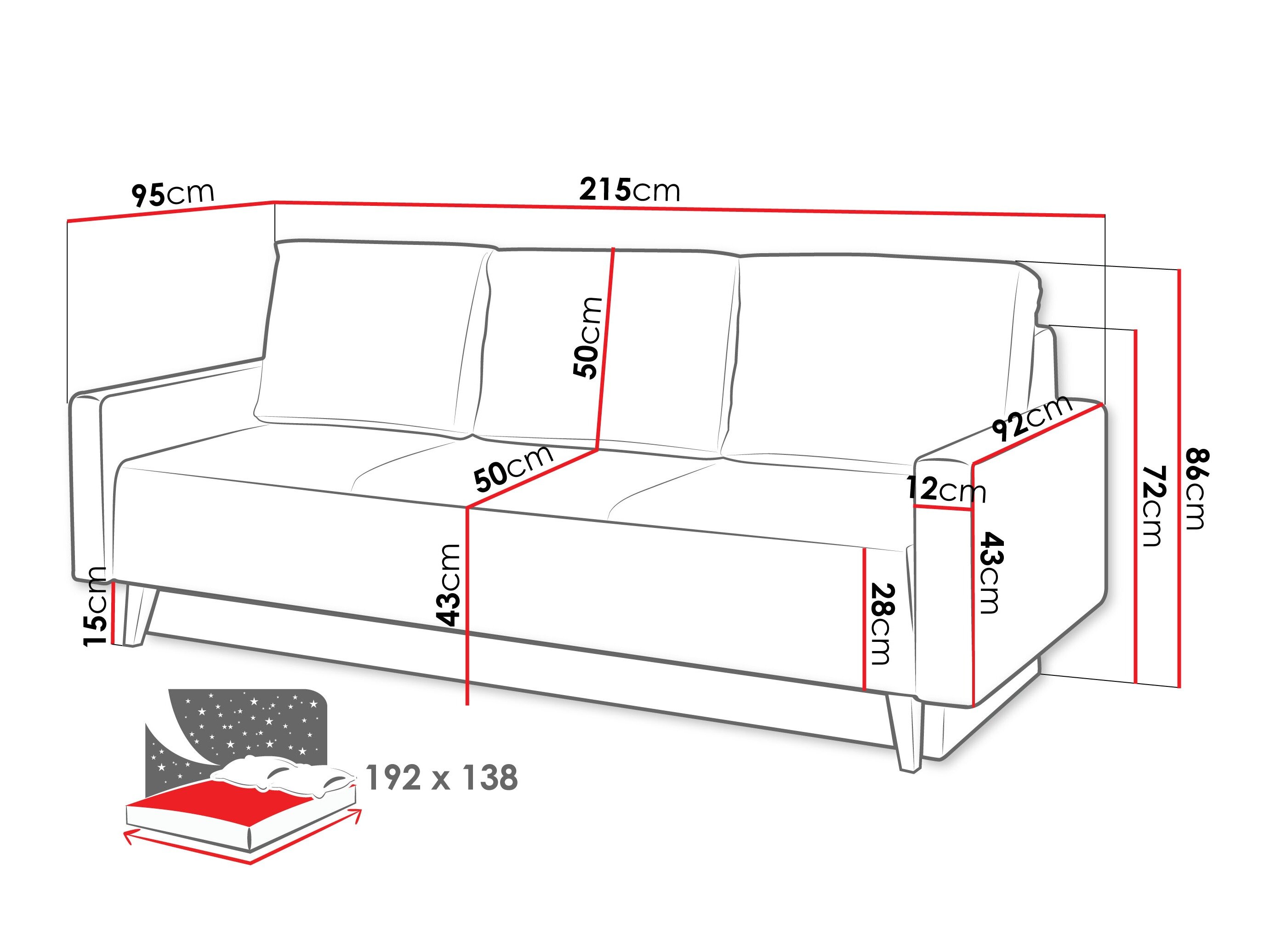 Slaapbank Delbene 129 (Verita 53 + Donkere san remo eik)