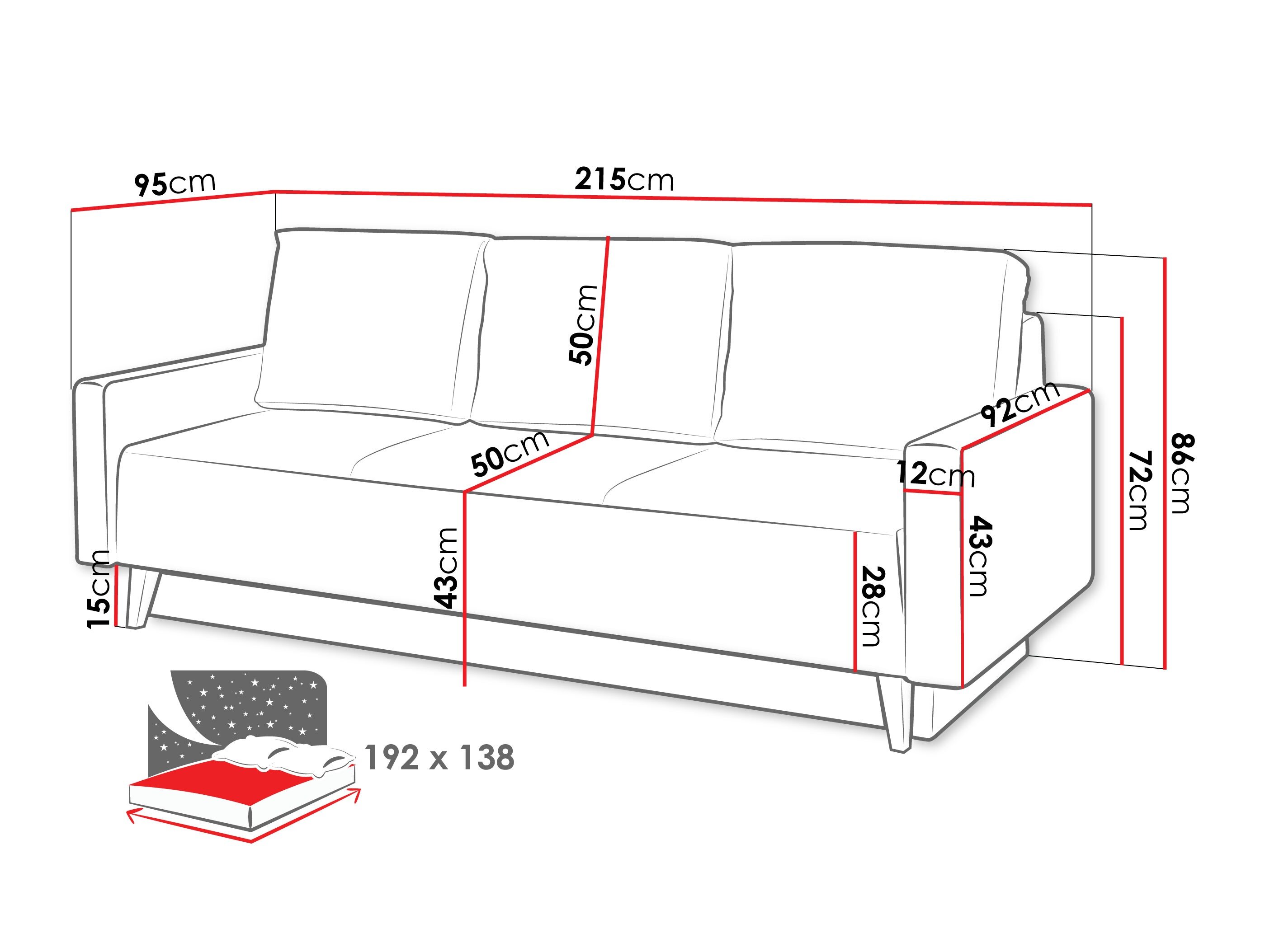 Slaapbank Delbene 129 (Verita 75 + Donkere san remo eik)