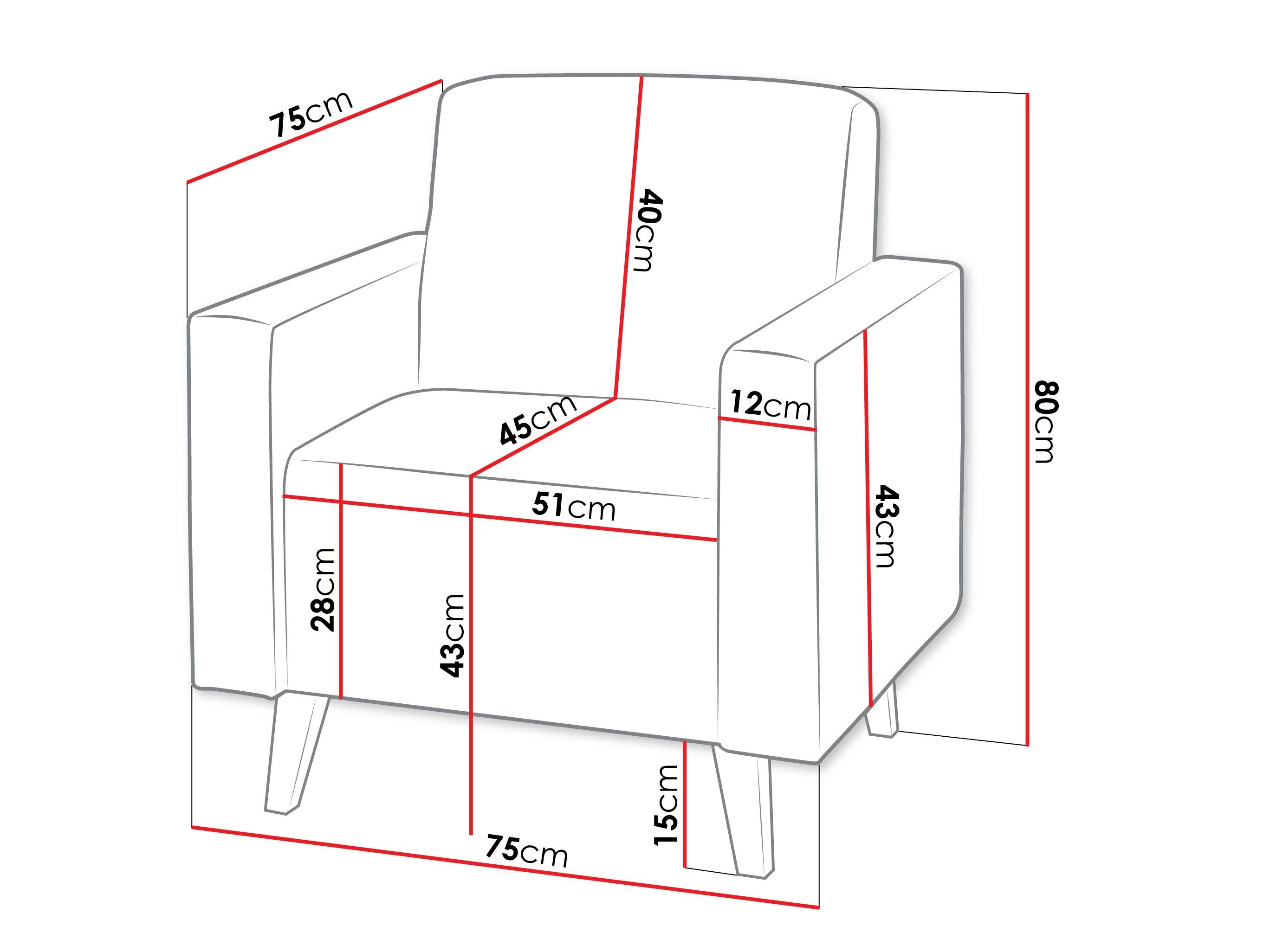Fauteuil Delbene 131 (Verita 53 + Donkere san remo eik)