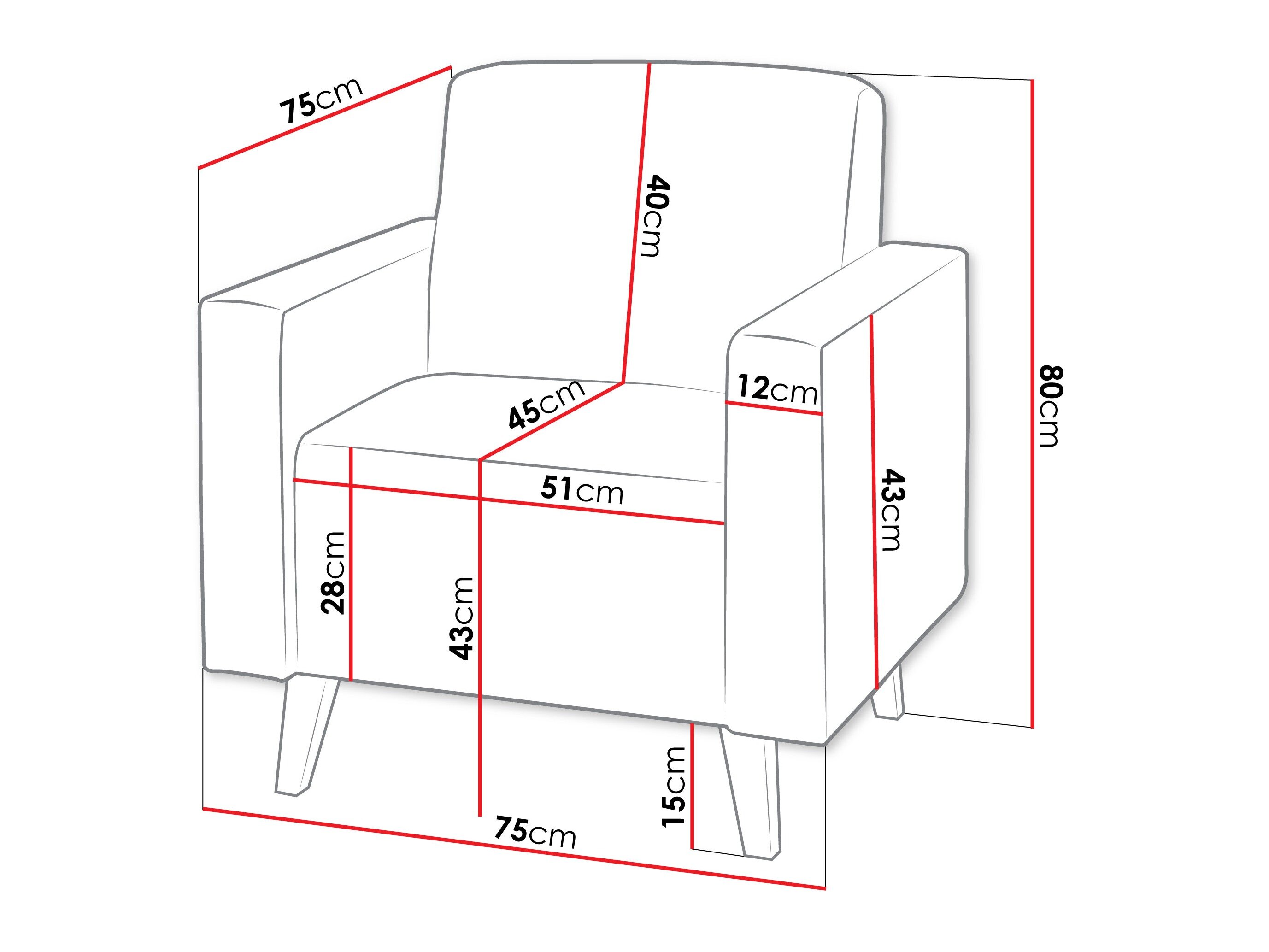 Fauteuil Delbene 131 (Verita 75 + Donkere san remo eik)