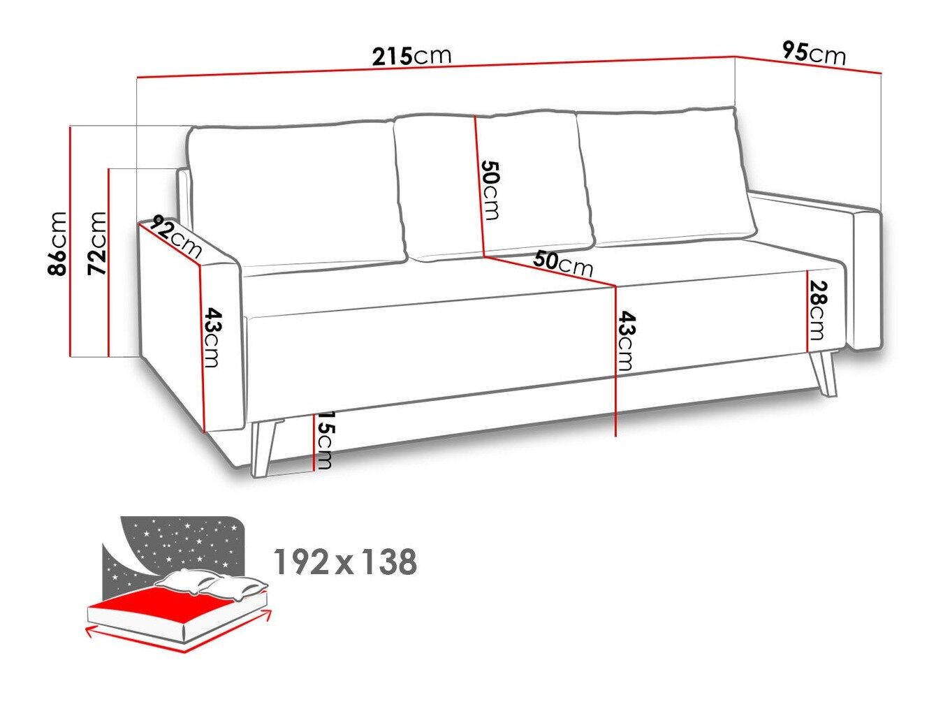 Slaapbank Delbene 128