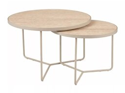 Salontafel set Detroit 252 (Licht travertin + Kasjmier)