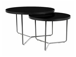 Salontafel set Detroit 252 (Zwart marmer + Zwart)