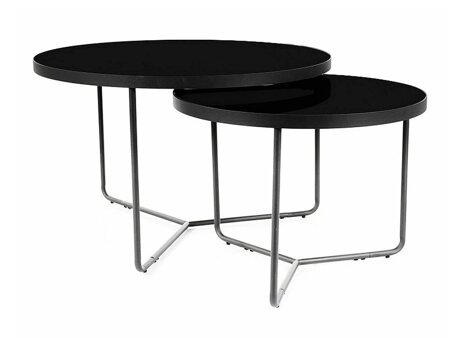 Salontafel set Detroit 252 (Zwart marmer + Zwart)