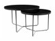 Salontafel set Detroit 252 (Zwart marmer + Zwart)