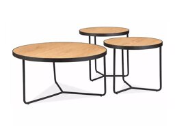 Salontafel set Detroit 570 (Eiken + Zwart)