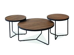 Salontafel set Detroit 570 (Notenhout + Zwart)