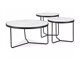 Salontafel set Detroit 570 (Wit marmer + Zwart)
