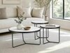 Salontafel set Detroit 570 (Wit marmer + Zwart)