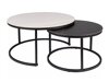 Salontafel set Detroit 607 (Wit marmer + Zwart marmer + Zwart)