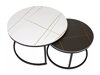 Salontafel set Detroit 607 (Wit marmer + Zwart marmer + Zwart)