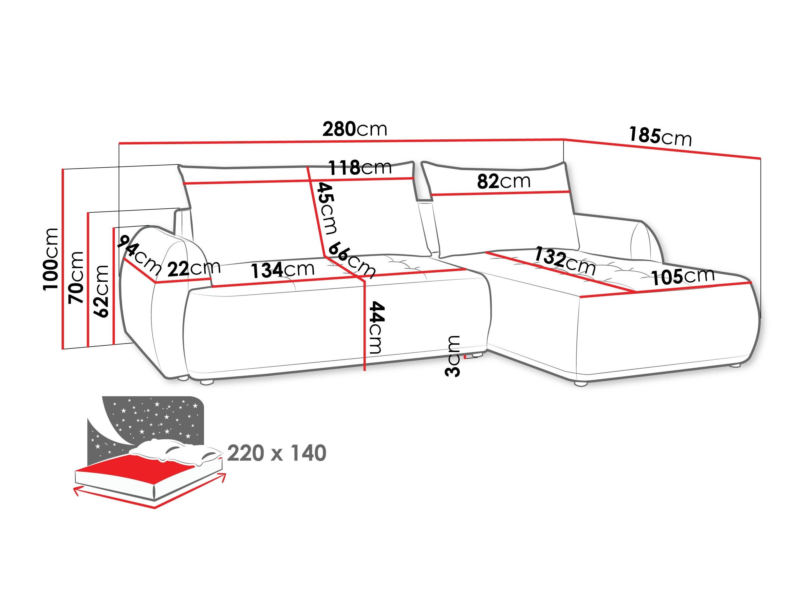 Hoekbank Sora II (Cruz 09)