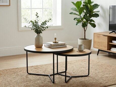 Salontafel set Detroit 252 (Eiken + Zwart)