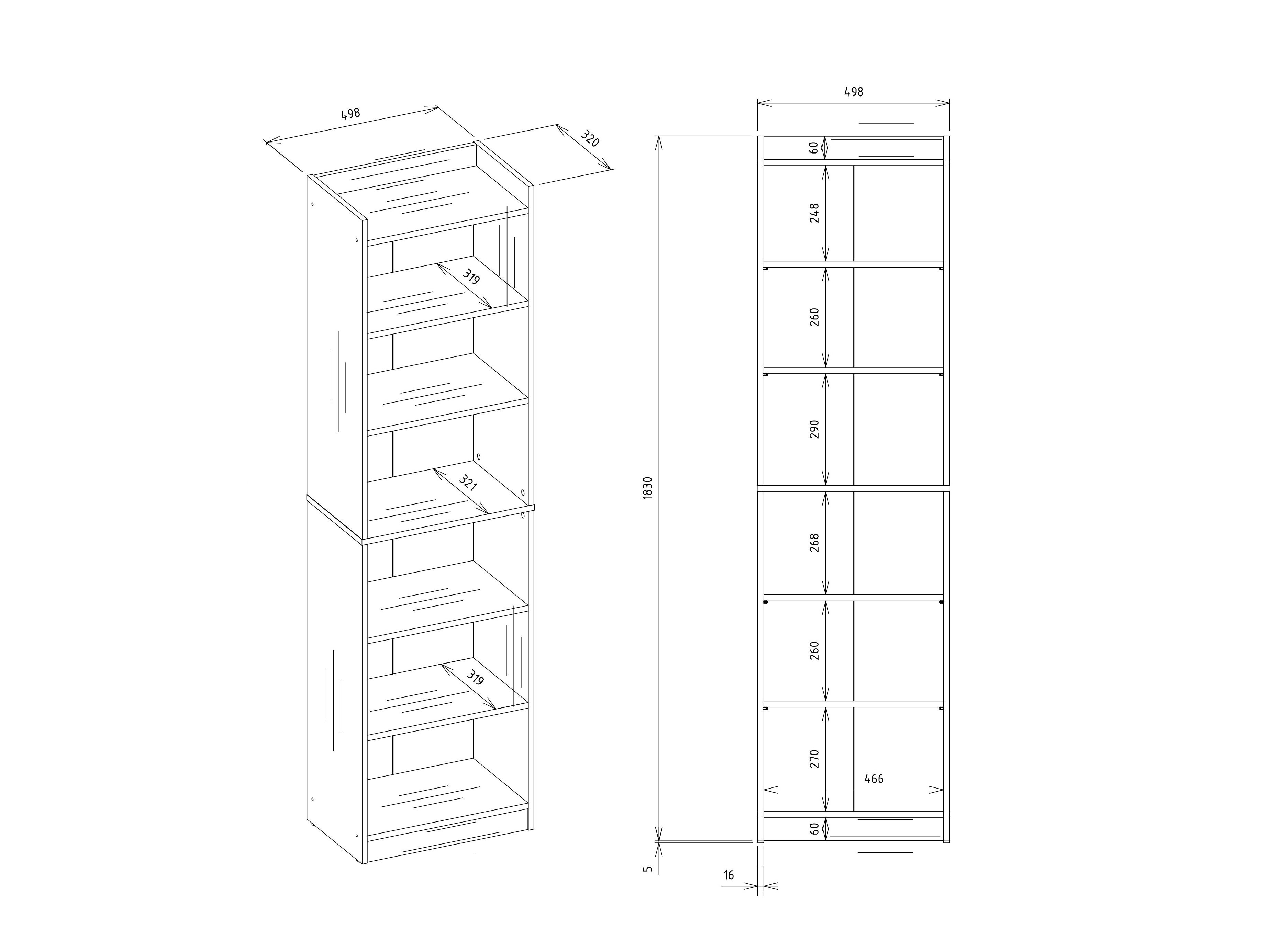 Boekenkast Mandeville 380 (Artisan eiken)