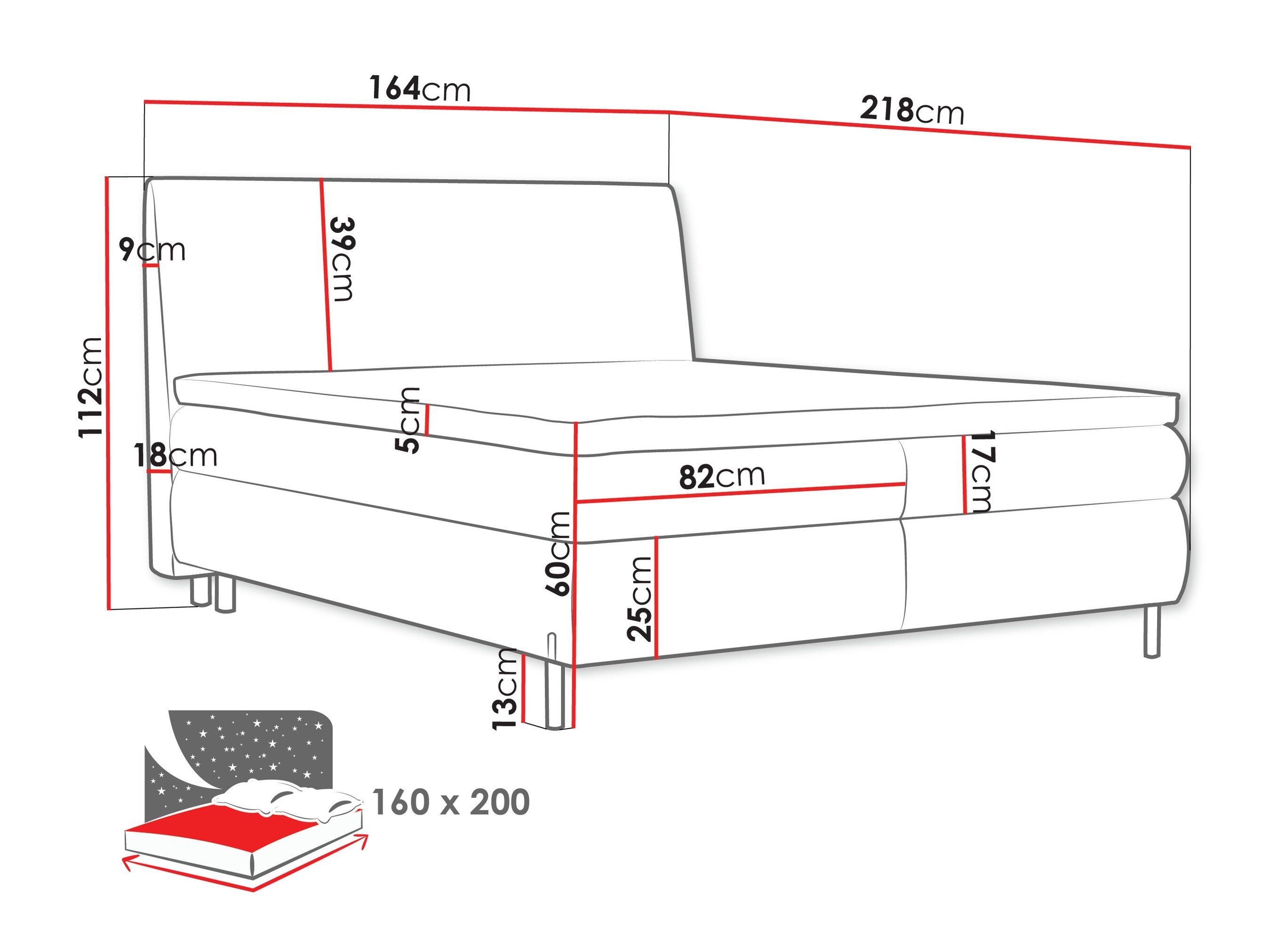 Boxspring Portage 113 (Adventure 90)