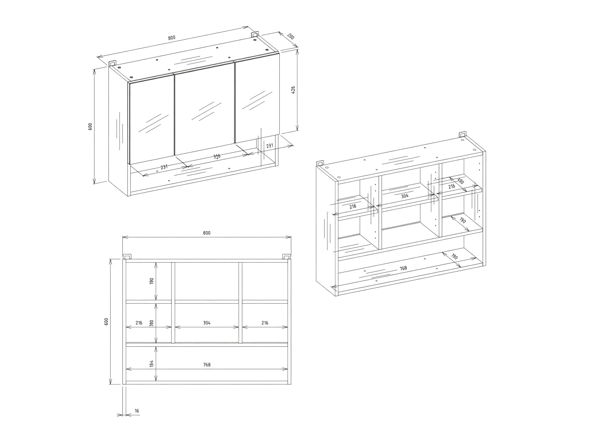Badkamerspiegelkast Balelbo 113 (Artisan eiken)