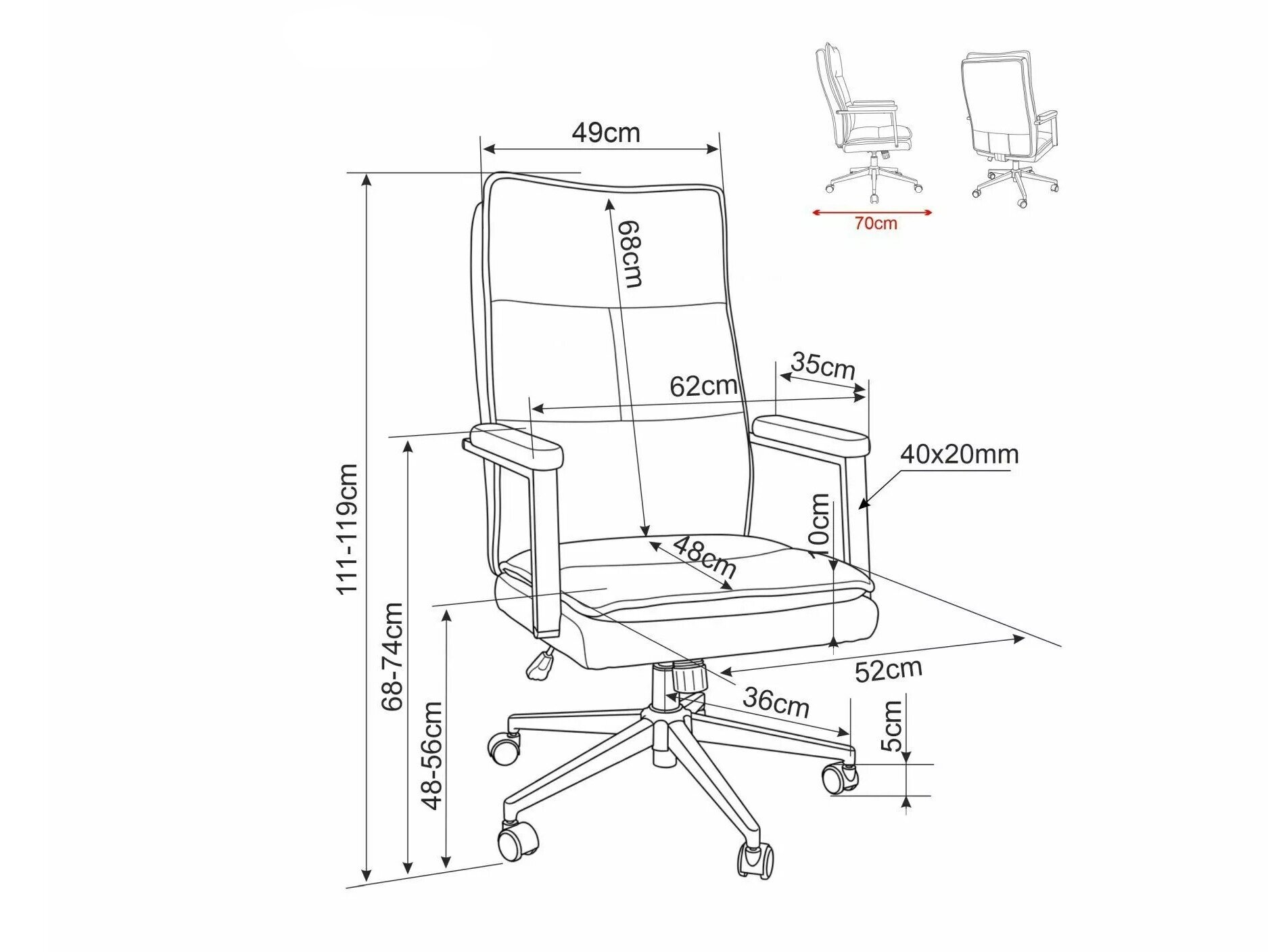 Bureaustoel Detroit 1035 (Noelle 09)
