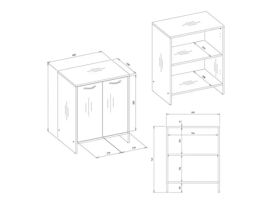 Staand badkamermeubel voor een wastafel Servou 113 (Kasjmier)