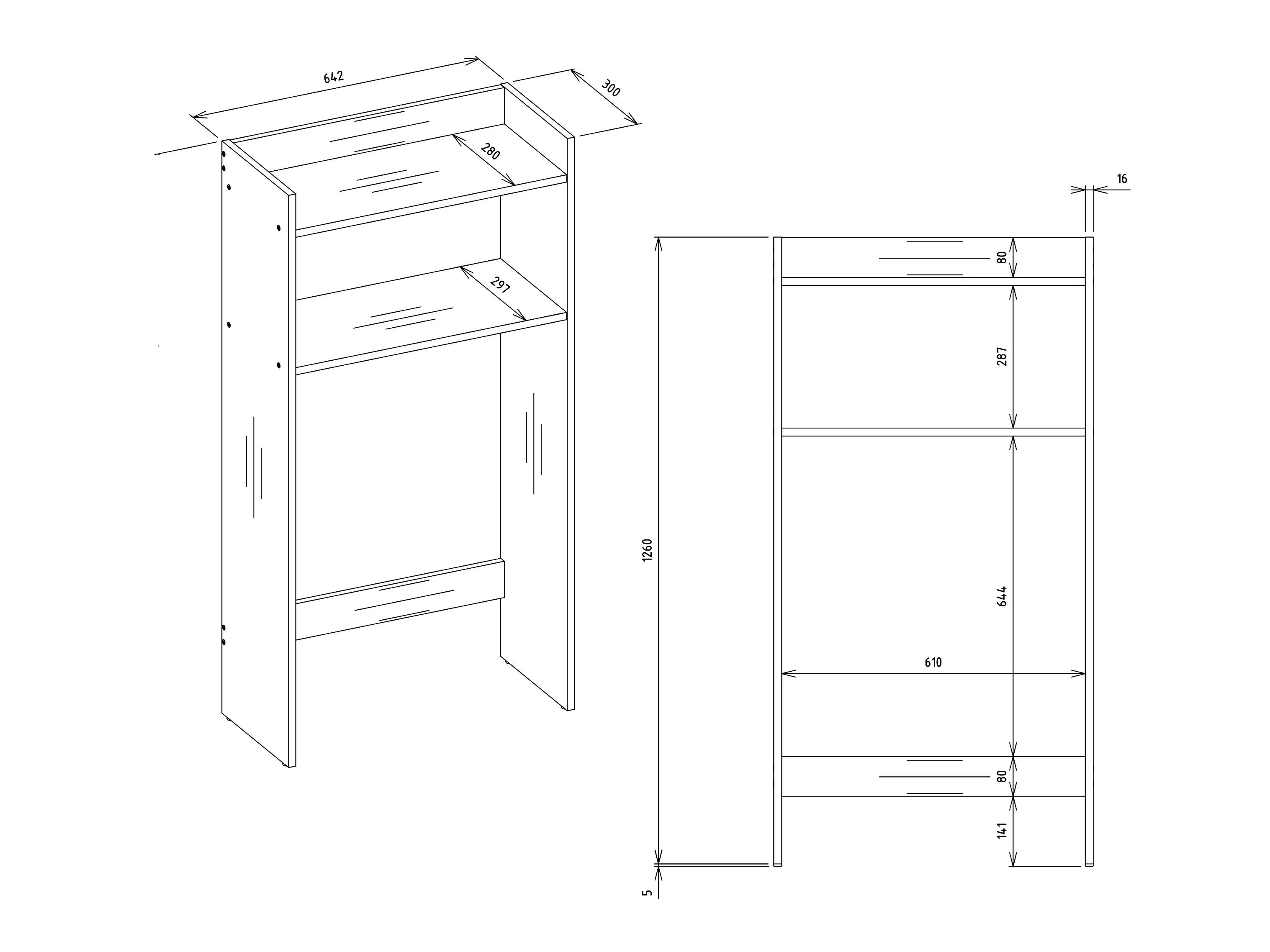 Plank voor de badkamer Servou 114 (Wit)