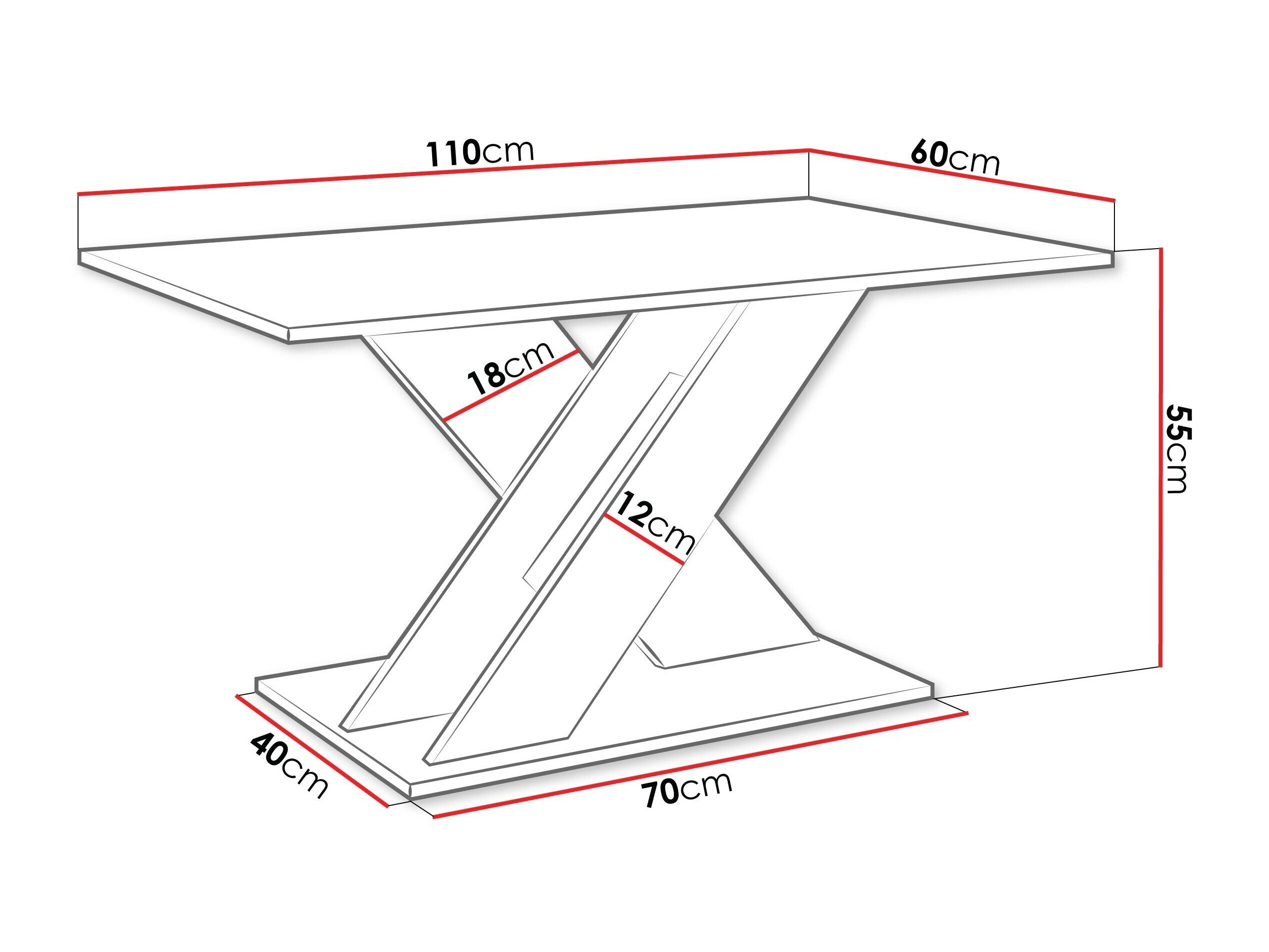 Salontafel Goodyear 140 (Wotan eik + Glanzend zwart)
