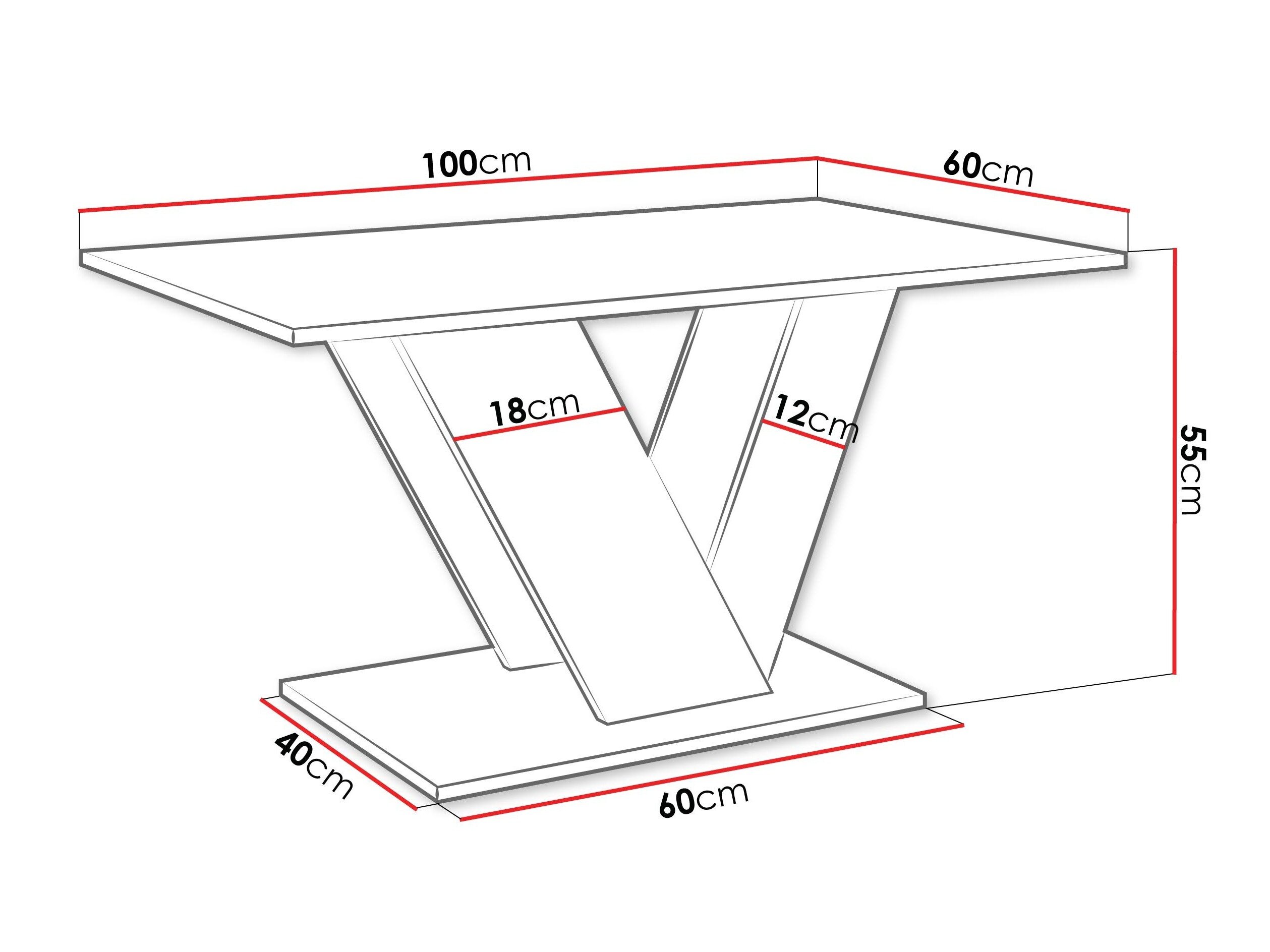 Salontafel Goodyear 142 (Glanzend wit + Beton)