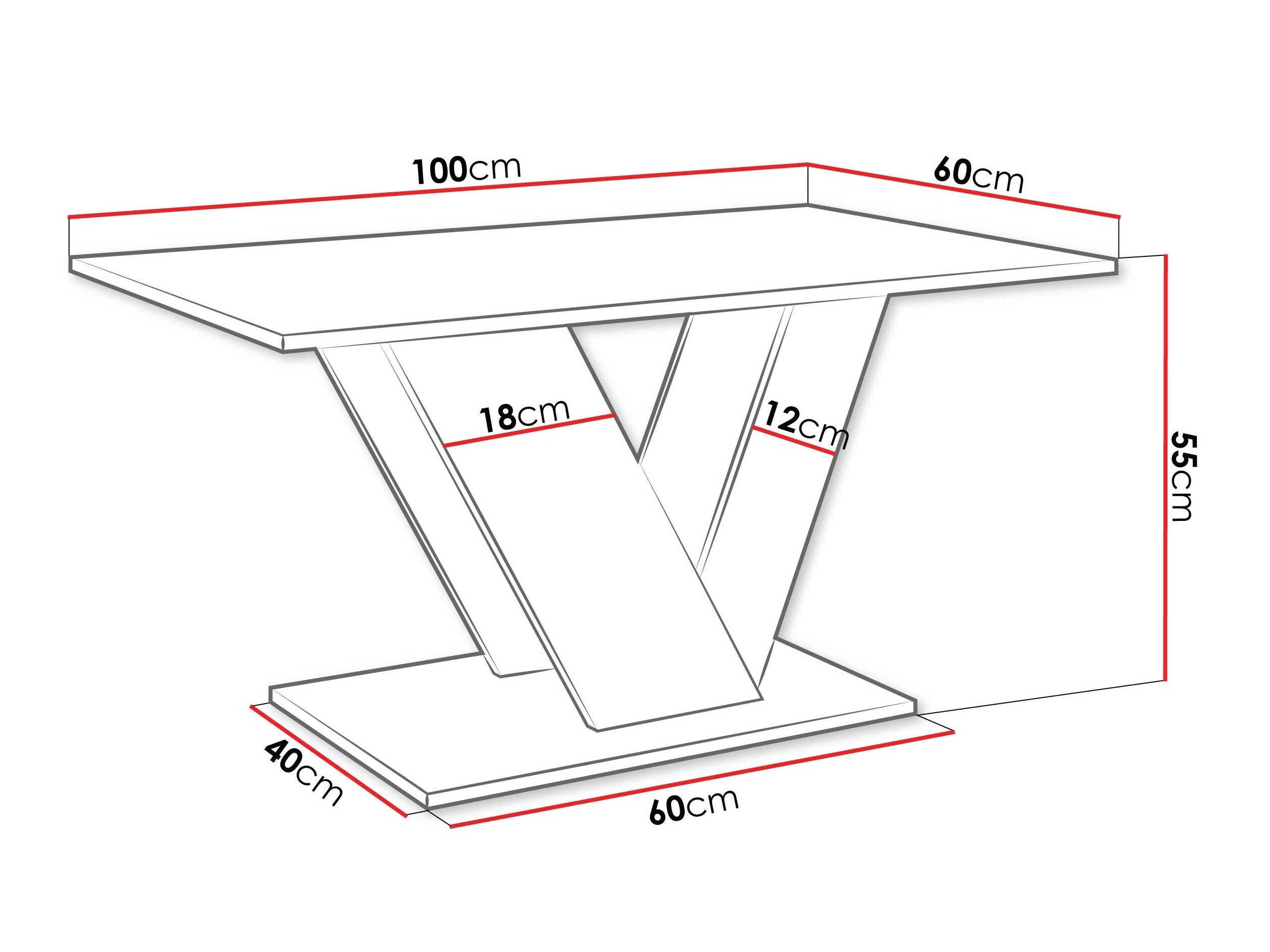 Salontafel Goodyear 142 (Glanzend zwart + Beton)