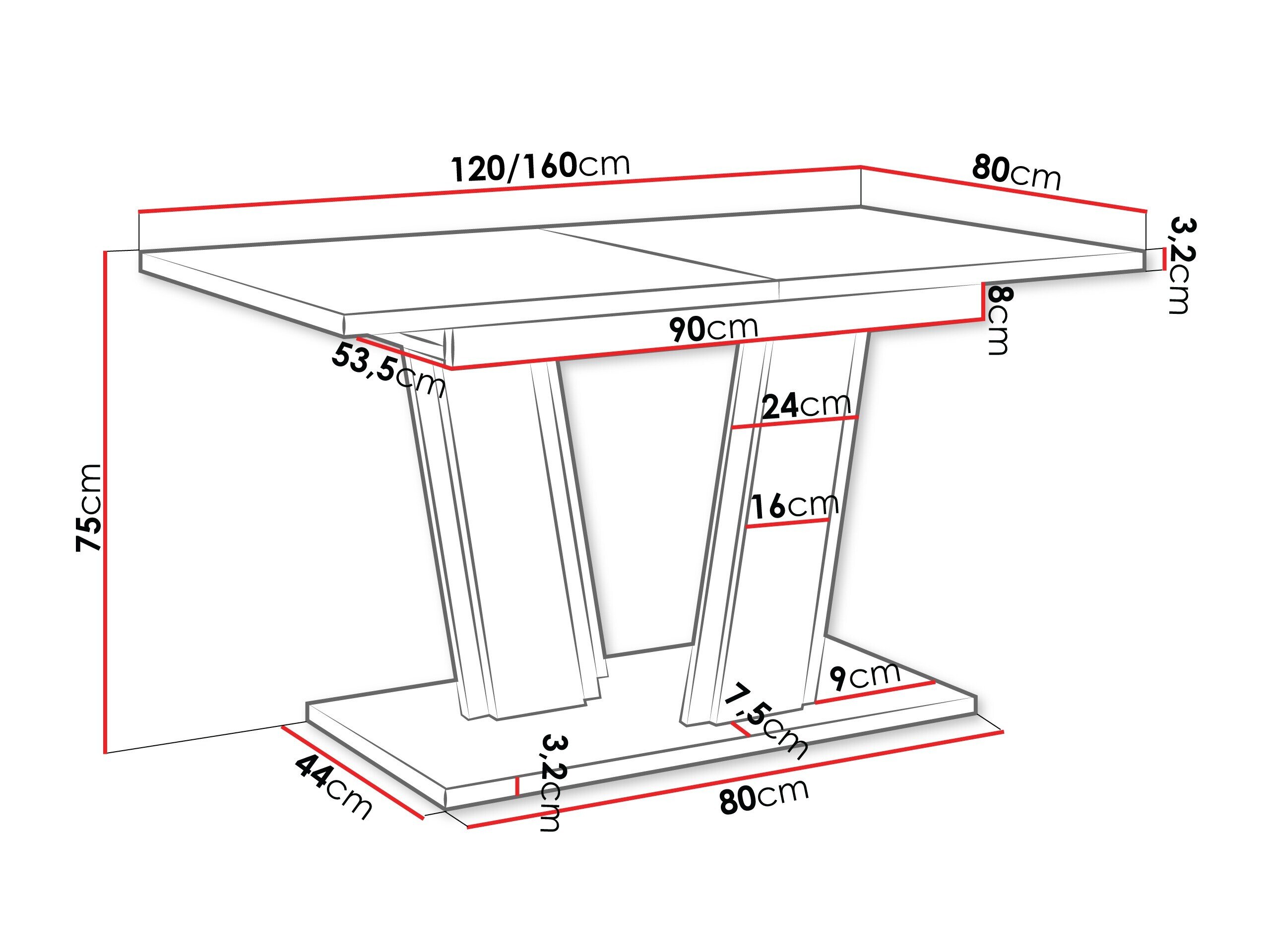 Tafel Goodyear 139 (Wotan eik + Glanzend zwart)