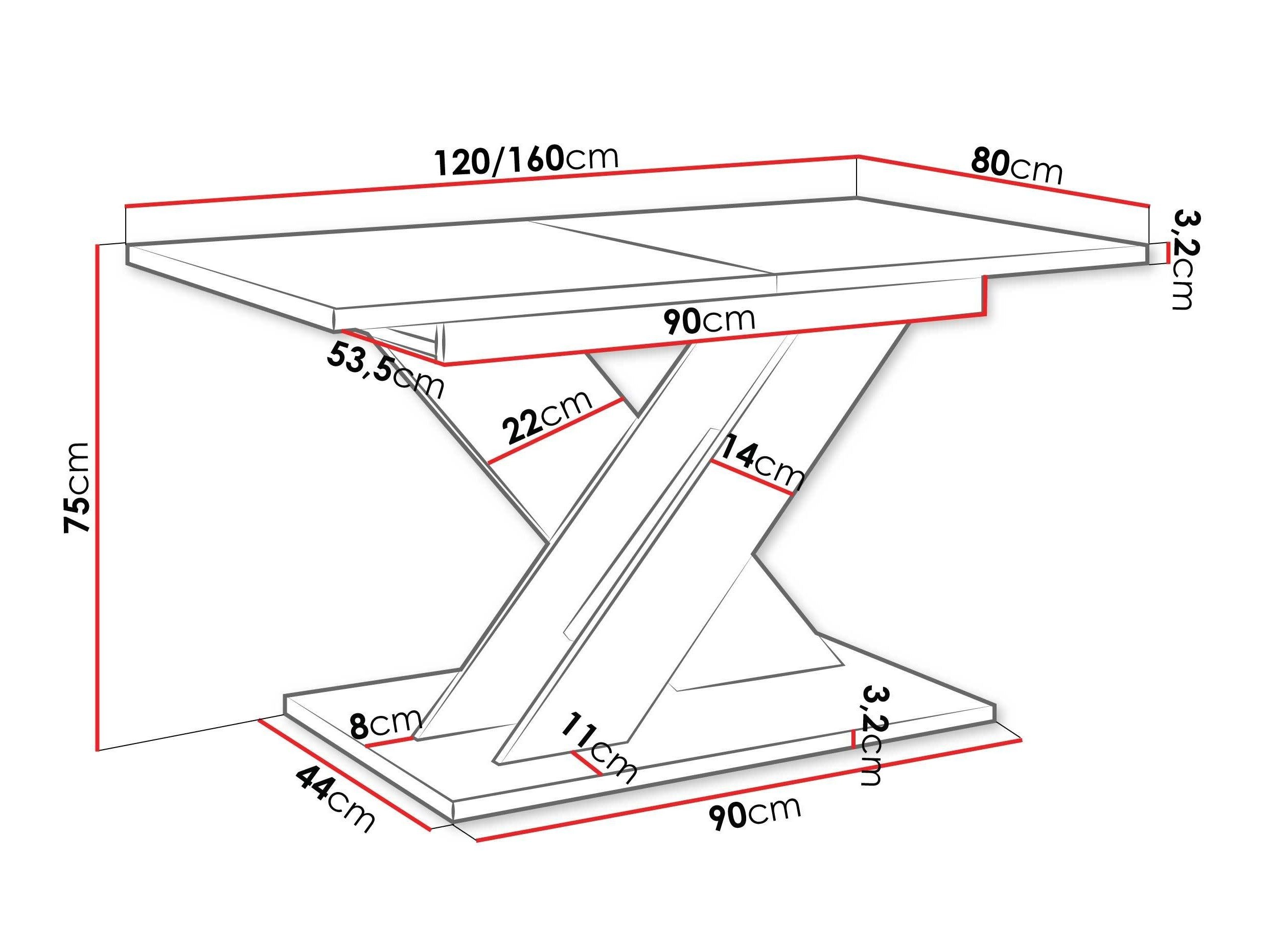 Tafel Goodyear 141 (Wit marmer + Wit)